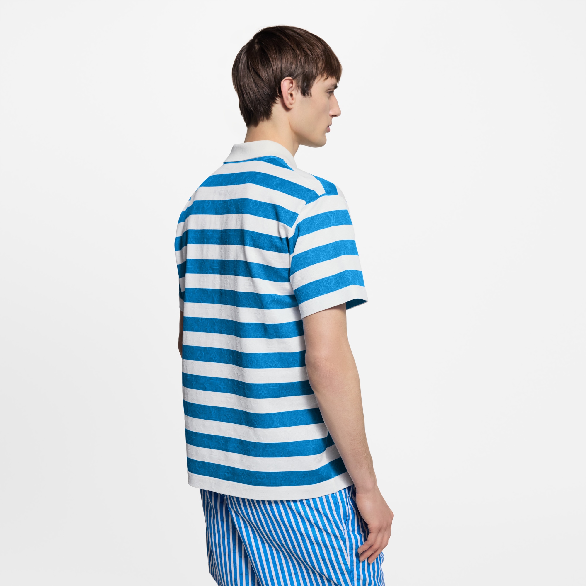 Polohemd mit Streifen und Monogram-Motiv  Herren Ready to Wear T-Shirts und Poloshirts | LOUIS VUITTON (Zoom)