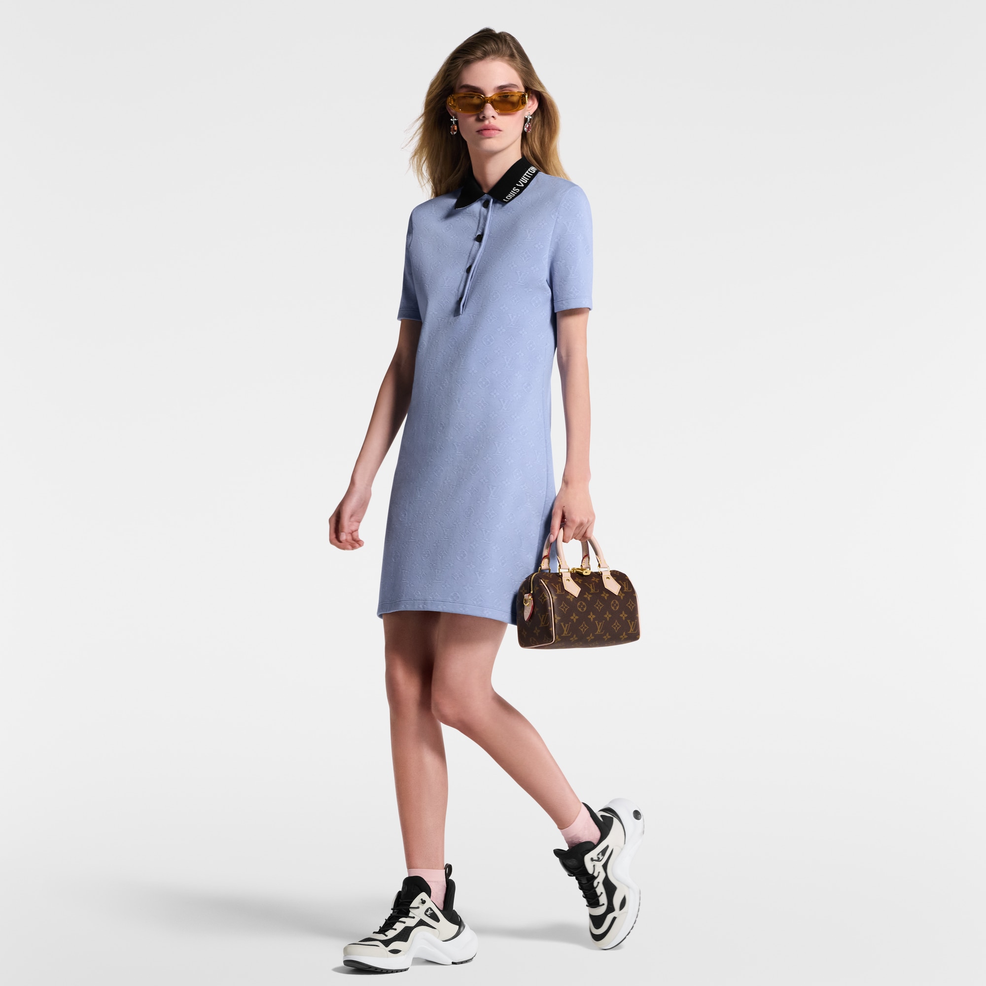 Polokleid aus Piqué mit Monogram-Motiv  Damen Ready to Wear Kleider | LOUIS VUITTON (Zoom)