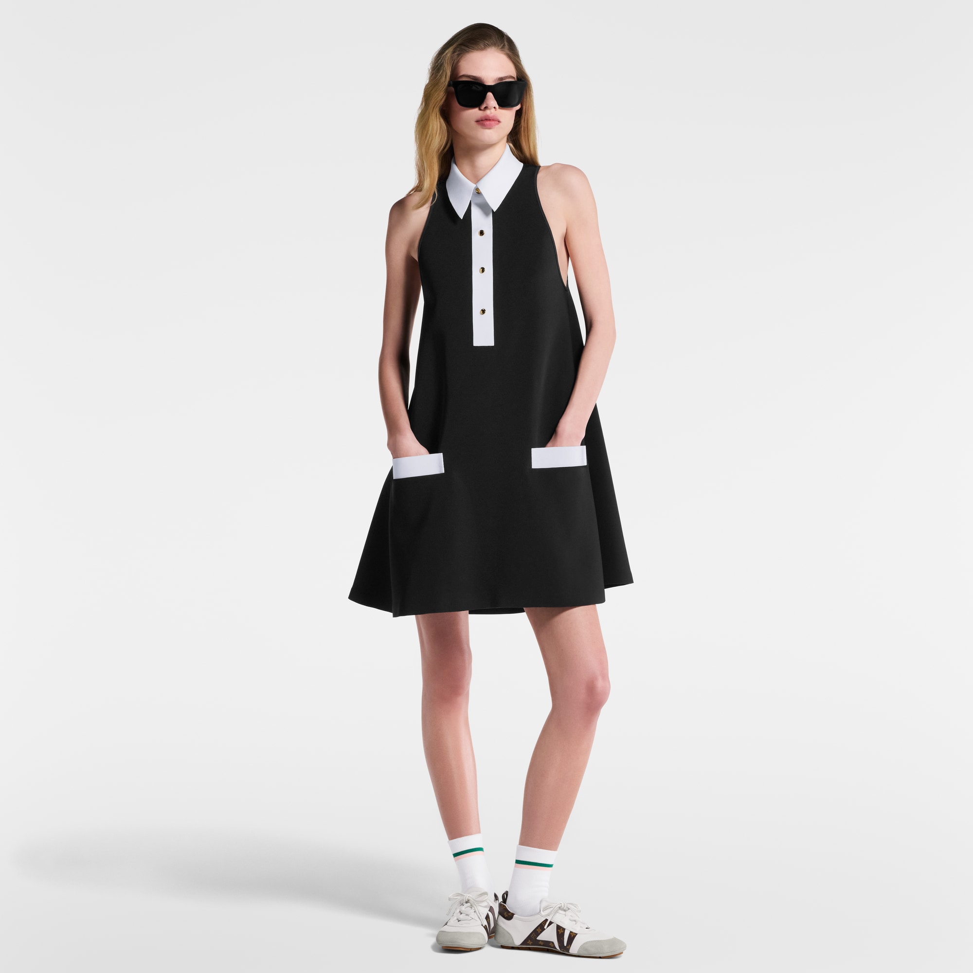 Polokleid aus technischem Gabardine  Damen Ready to Wear Kleider | LOUIS VUITTON (Zoom)