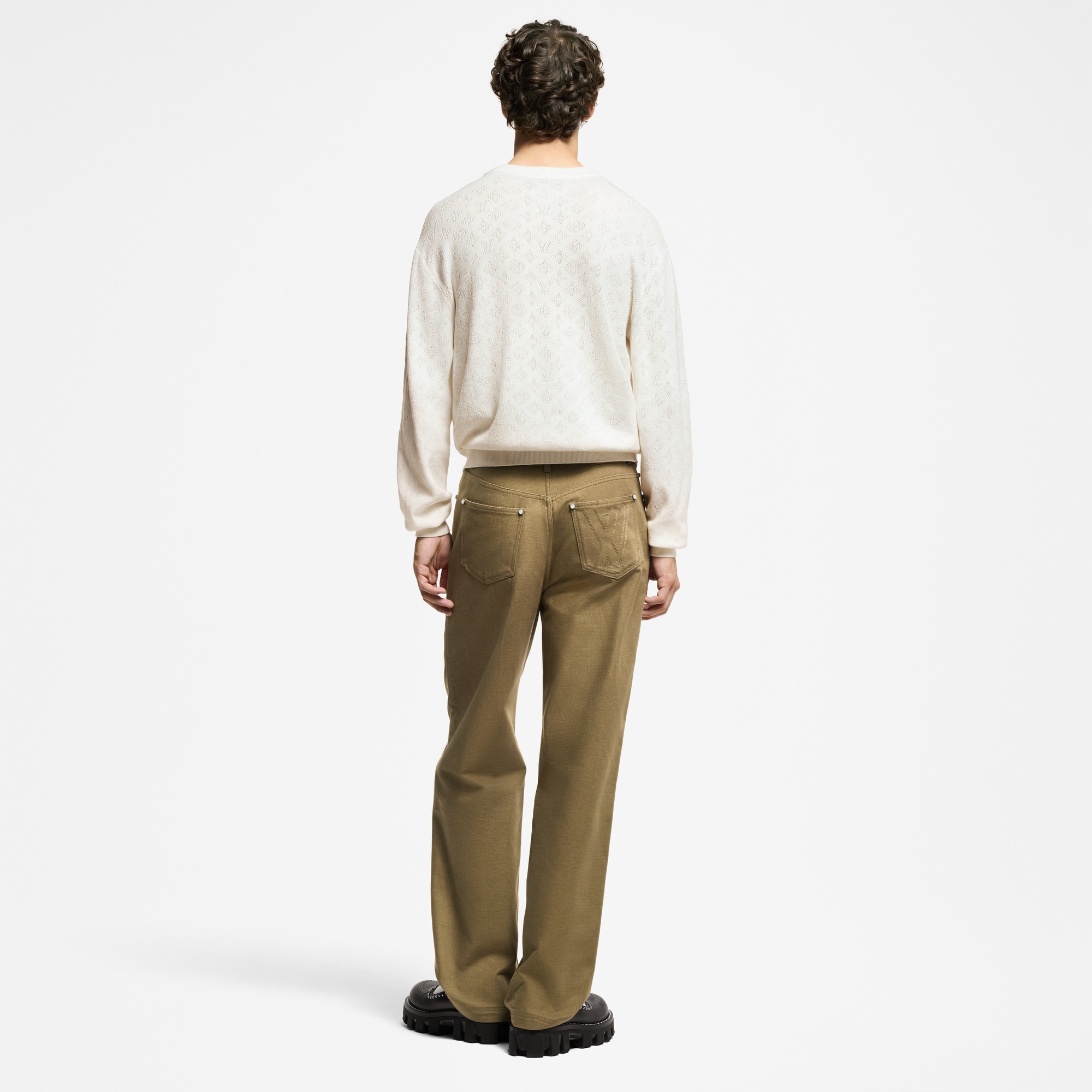 Pullover aus Baumwolle mit Monogram und Pointelle-Details  Herren Ready to Wear Vollständige Ready to Wear | LOUIS VUITTON (Zoom)