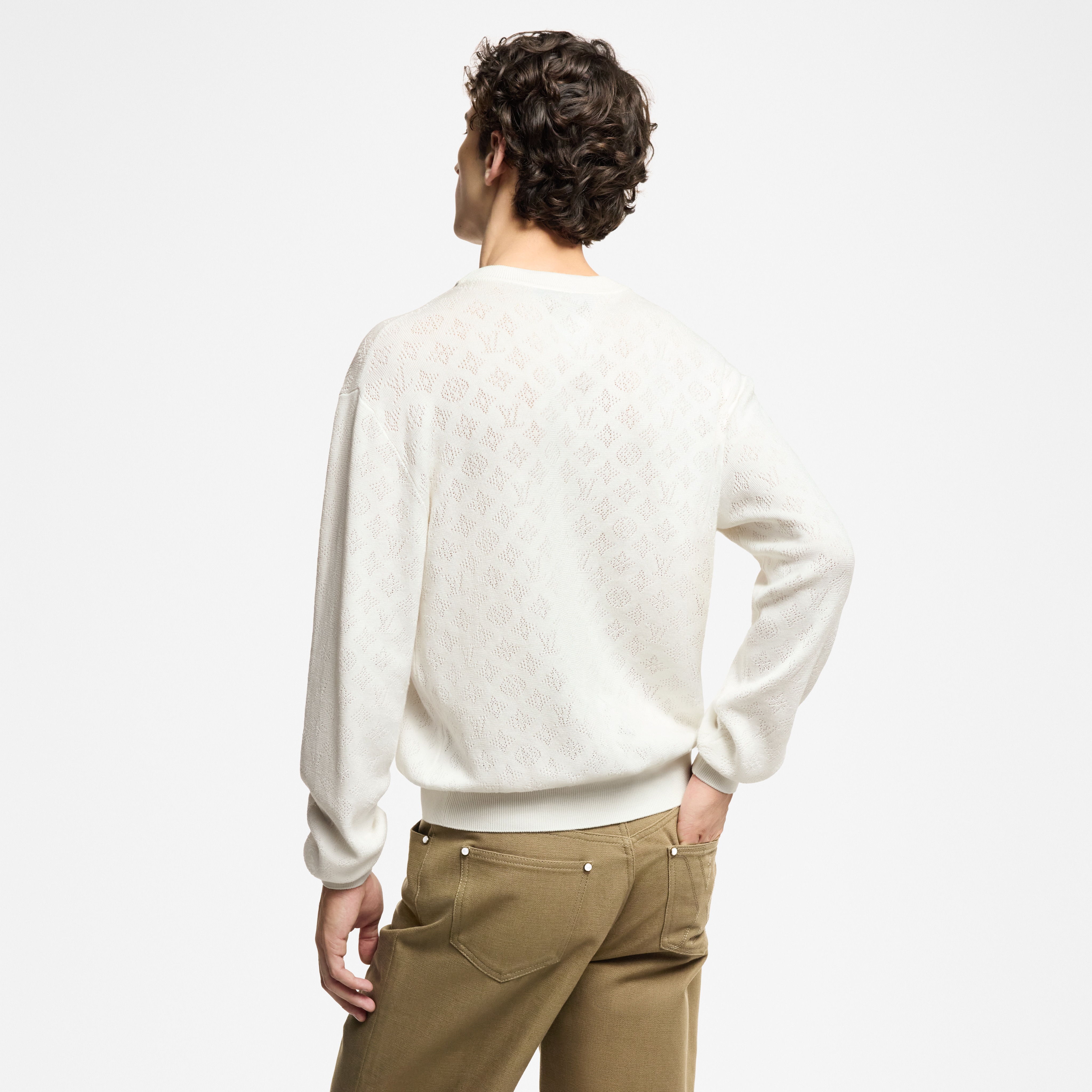 Pullover aus Baumwolle mit Monogram und Pointelle-Details  Herren Ready to Wear Vollständige Ready to Wear | LOUIS VUITTON (Zoom)