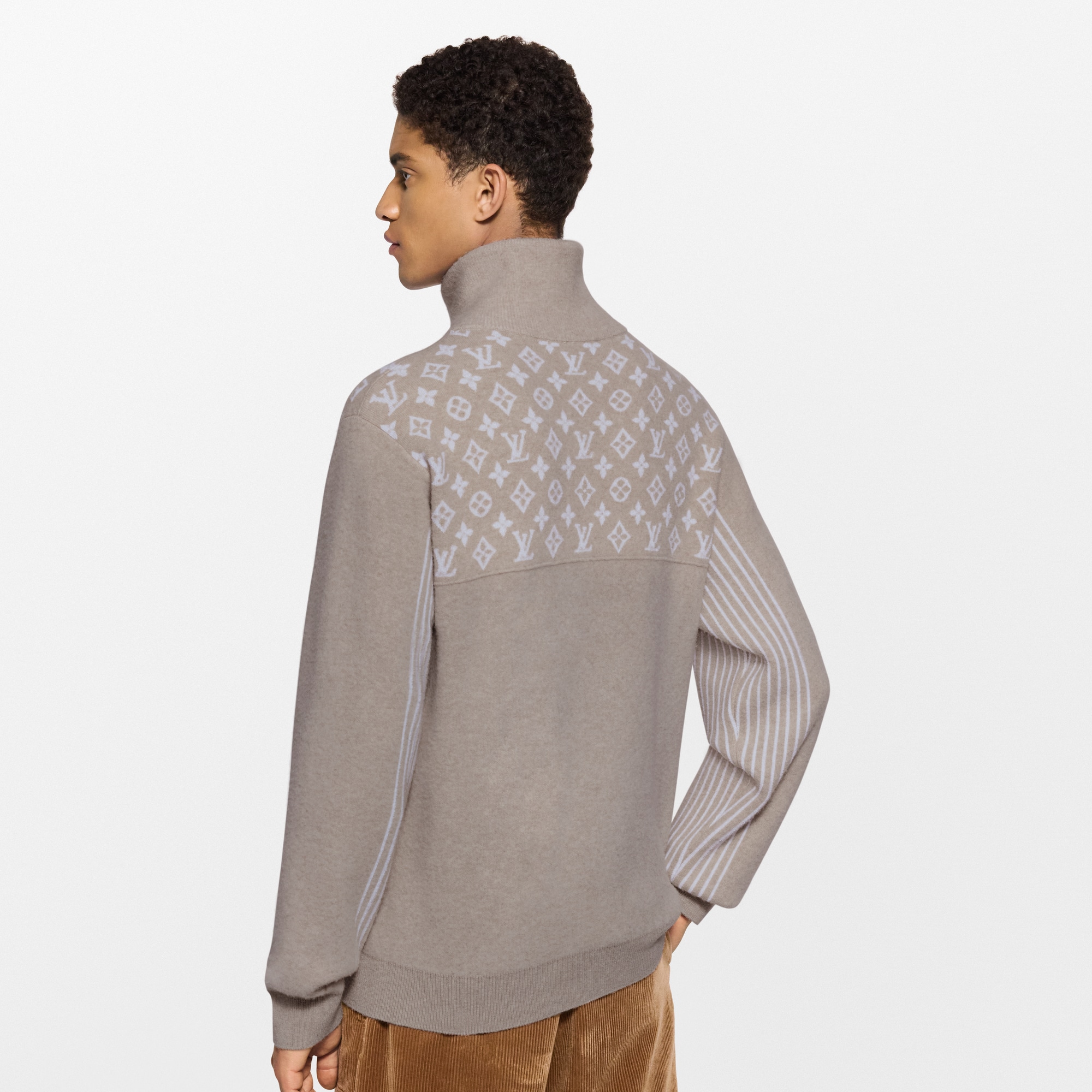 Pullover aus gerippter Wolle mit kurzem Reißverschluss  Neuheiten Herren LV Ski | LOUIS VUITTON (Zoom)