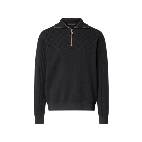 Pullover aus gerippter Wolle mit kurzem Reißverschluss Neuheiten Herren LV Ski für Herren | LOUIS VUITTON (Zoom)