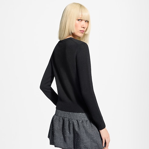 Pullover aus Kaschmir mit glitzernder Signatur cropped worn view