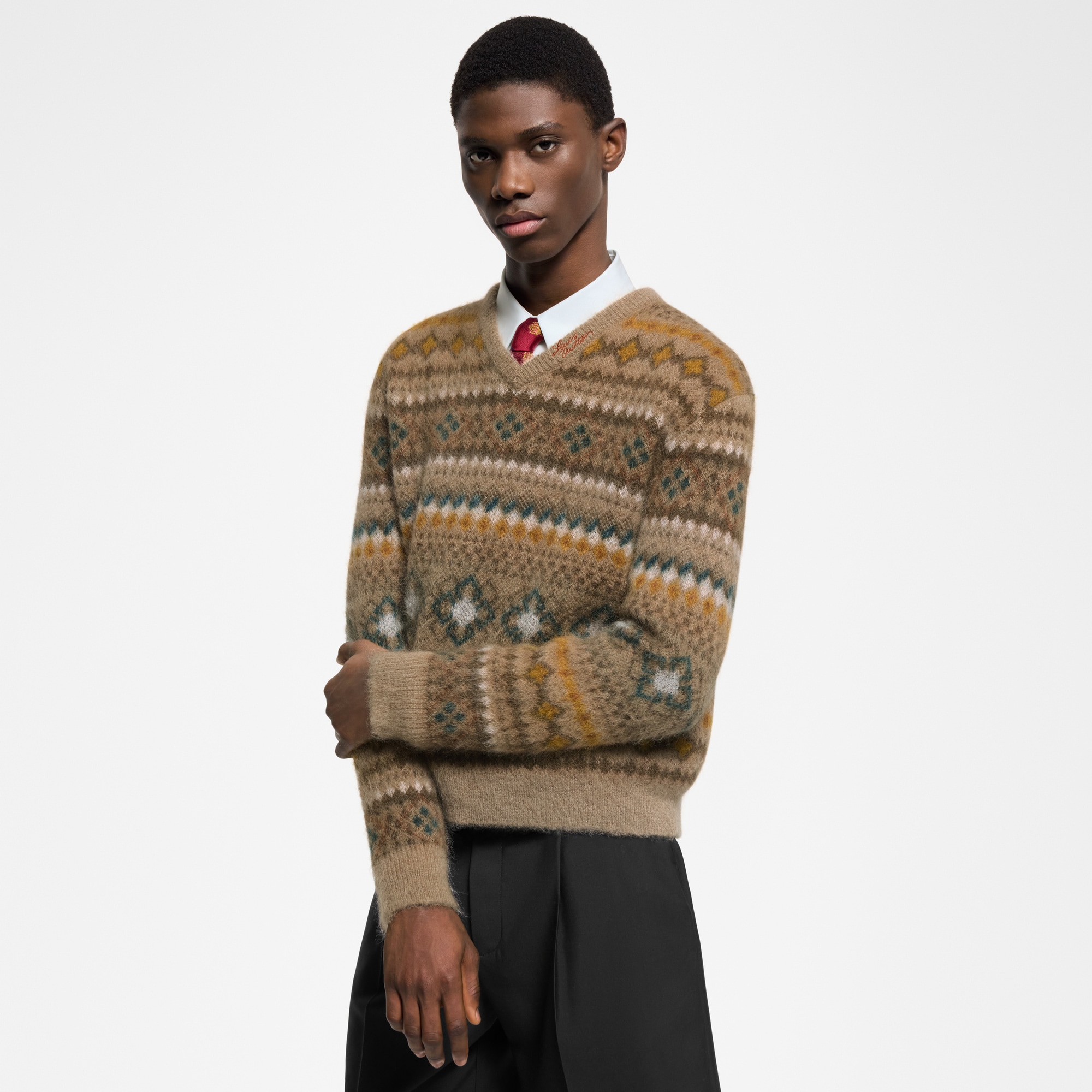 Pullover aus Mohairgemisch mit Fair Isle-Motiv  Herren Ready to Wear Vollständige Ready to Wear | LOUIS VUITTON (Zoom)