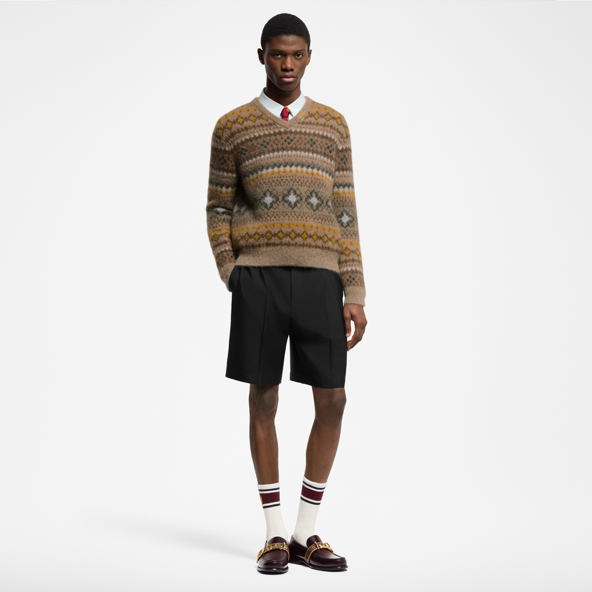 Pullover aus Mohairgemisch mit Fair Isle-Motiv  Herren Ready to Wear Vollständige Ready to Wear | LOUIS VUITTON (Zoom)