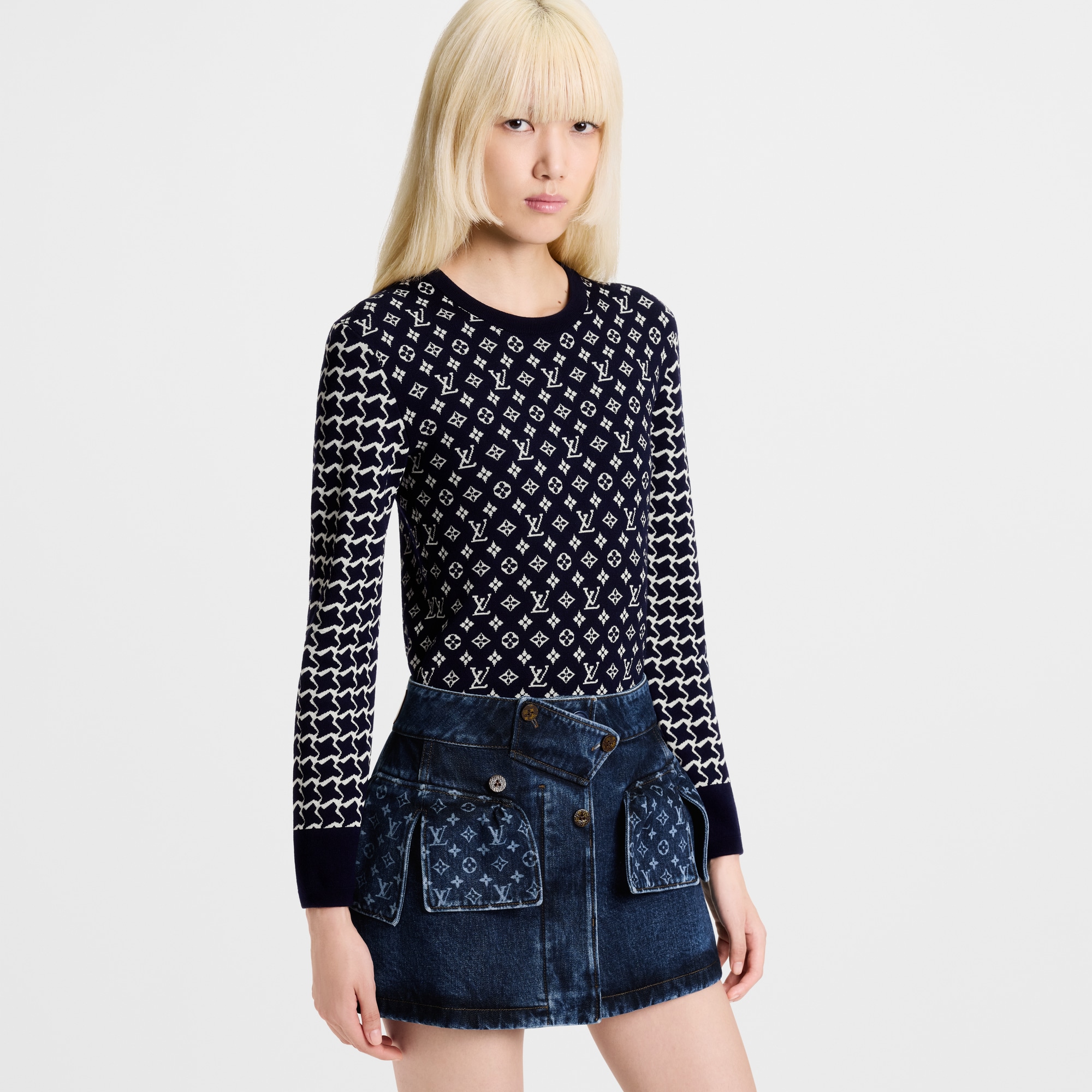 Pullover aus Wabenstrick mit Monogram-Motiv  Damen Ready to Wear Tops | LOUIS VUITTON (Zoom)