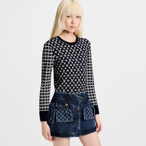 Pullover aus Wabenstrick mit Monogram-Motiv Damen Ready to Wear Tops | LOUIS VUITTON (Zoom)