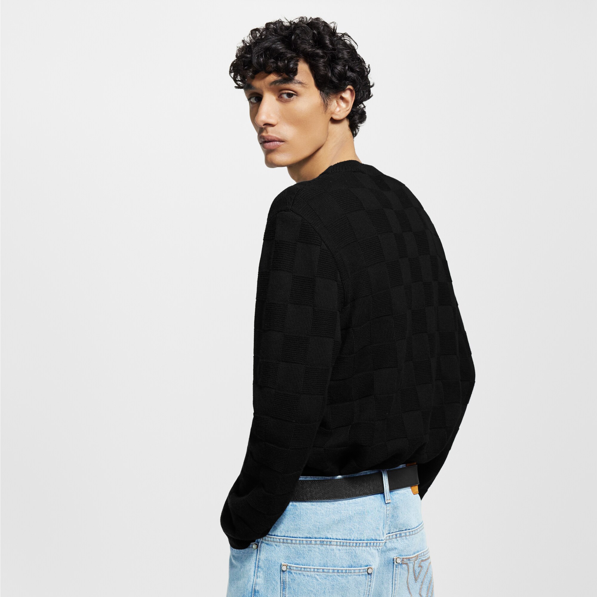 Pullover aus Wolle mit Damier-Motiv und Verzierungen  Herren Ready to Wear Strick und Sweatshirts | LOUIS VUITTON (Zoom)