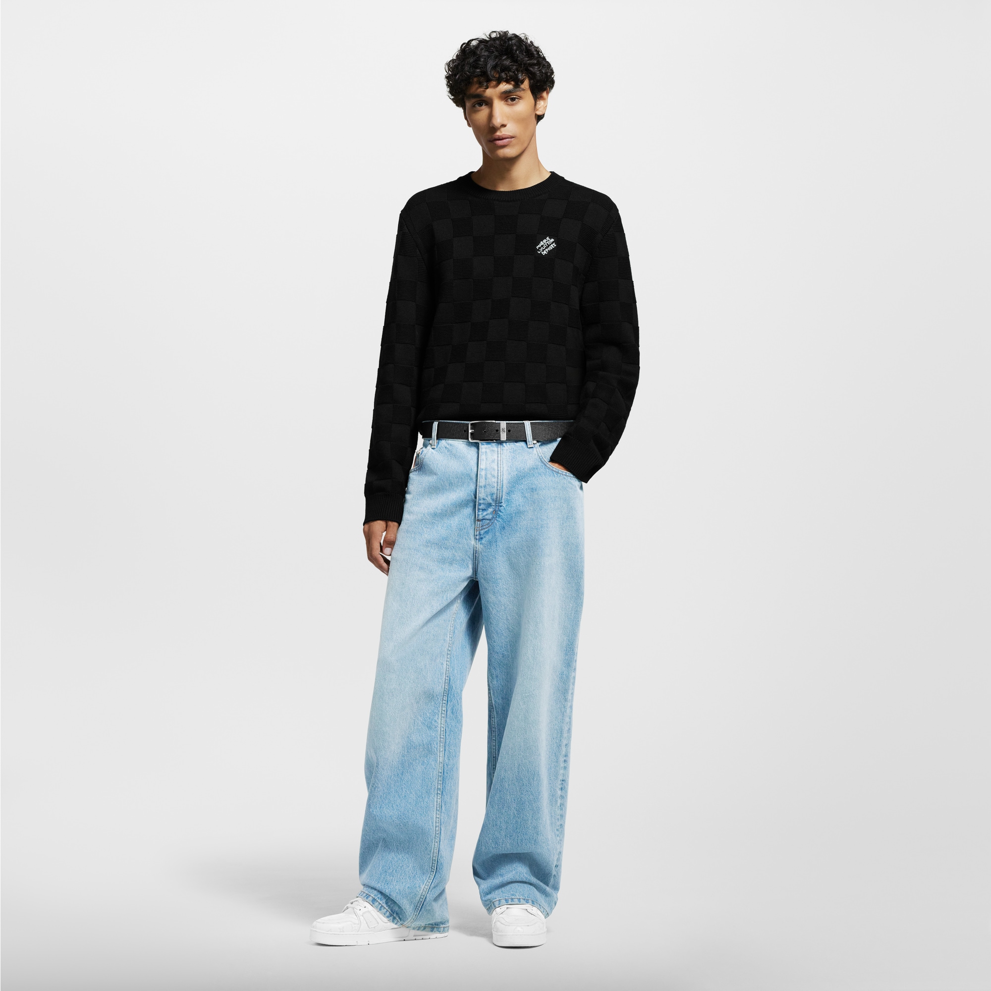 Pullover aus Wolle mit Damier-Motiv und Verzierungen  Herren Ready to Wear Strick und Sweatshirts | LOUIS VUITTON (Zoom)