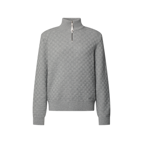 Pullover aus Wolle und Kaschmir mit kurzem Reißverschluss Herren Ready to Wear Vollständige Ready to Wear | LOUIS VUITTON (Zoom)