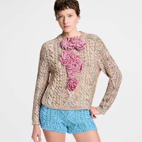 Pullover mit Blumen-Motiv aus Strick Damen Ready to Wear Strick | LOUIS VUITTON (Zoom)