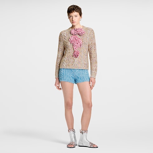 Pullover mit Blumen-Motiv aus Strick Damen Ready to Wear Strick | LOUIS VUITTON (Zoom)