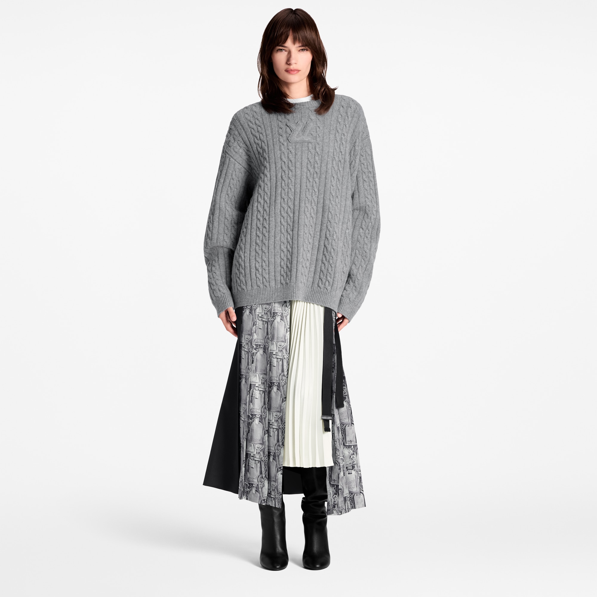 Pullover mit Zopfstrickmuster und Signatur  Damen Ready to Wear Strick | LOUIS VUITTON (Zoom)