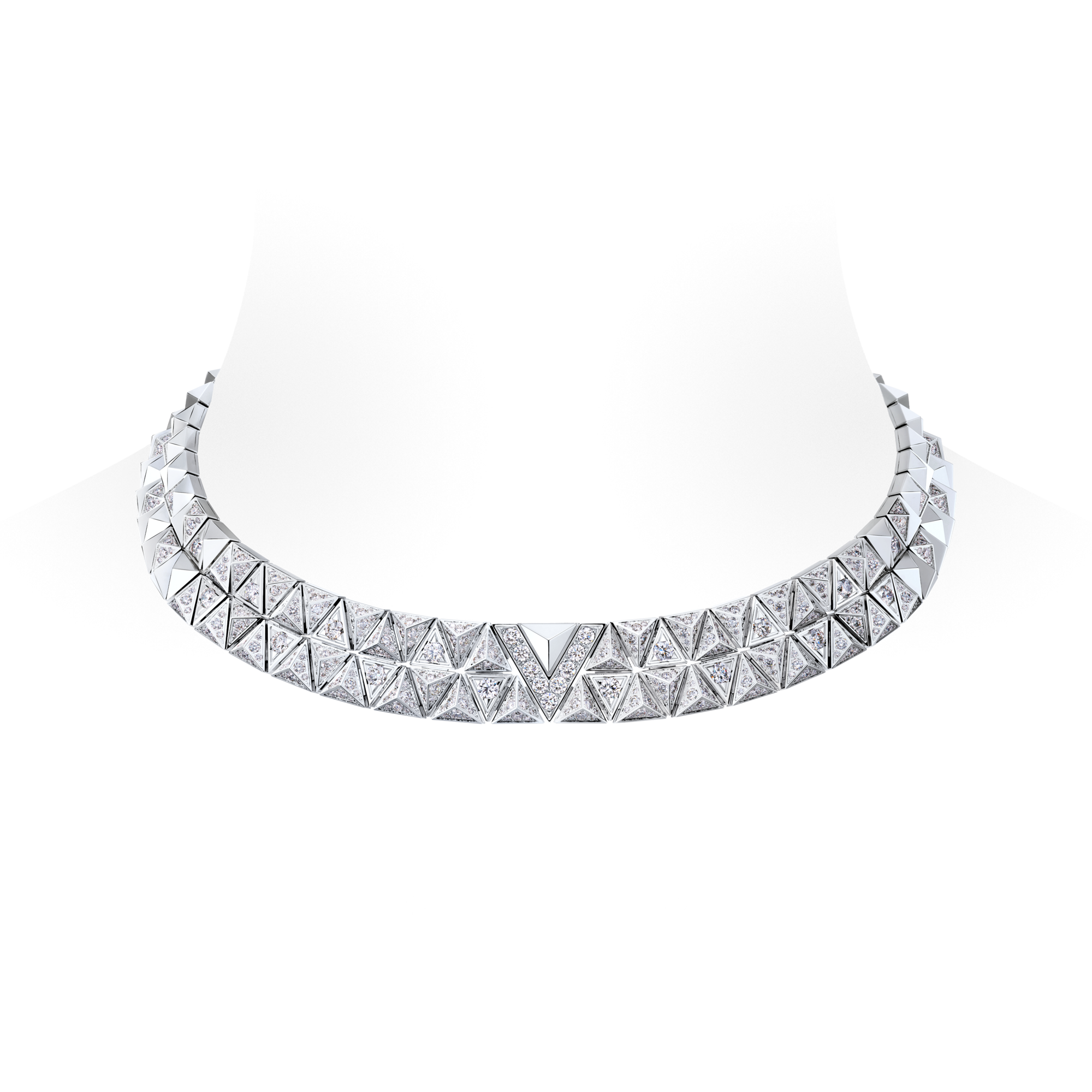 Pure V zweireihige Halskette, Weißgold und Diamanten  Schmuck Kategorien Halsketten und Anhänger | LOUIS VUITTON (Zoom)