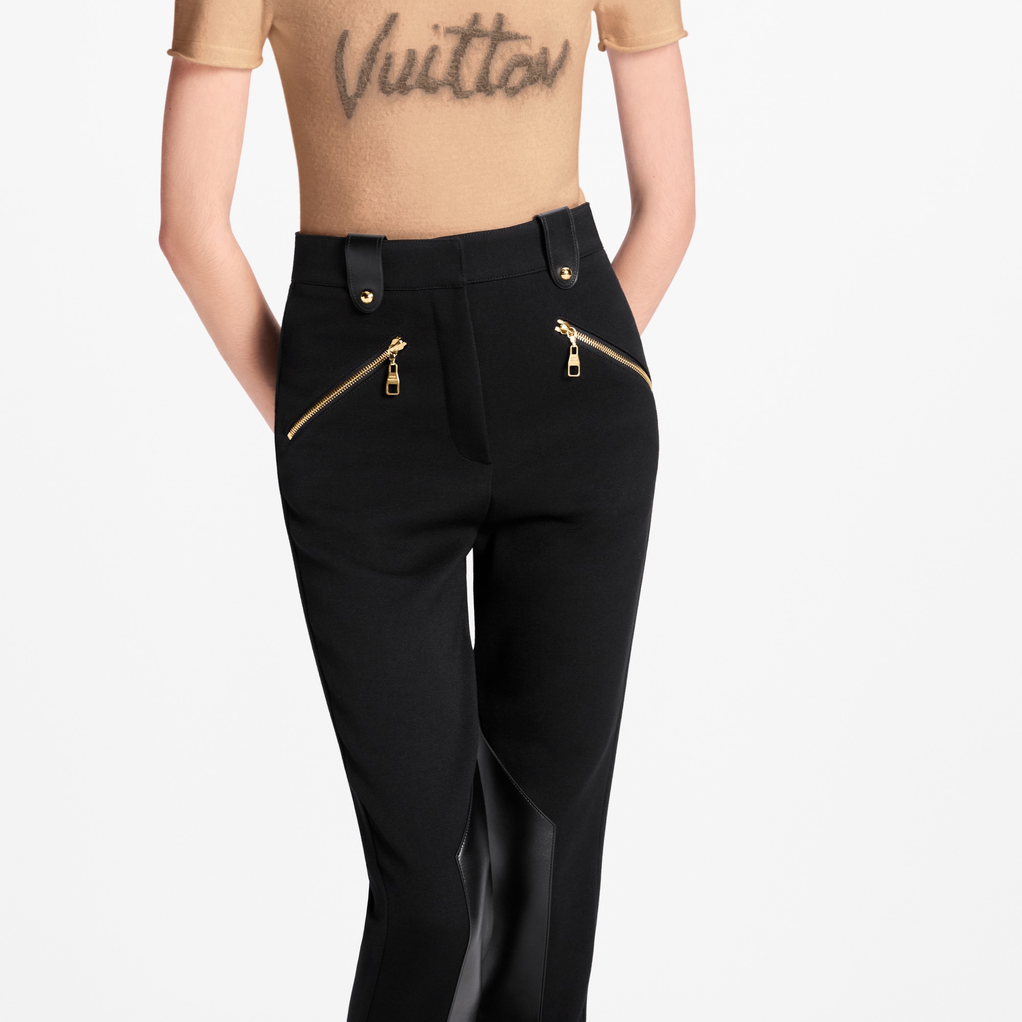 Reithose mit Akzenten aus Leder  Damen Ready to Wear Hosen | LOUIS VUITTON (Zoom)