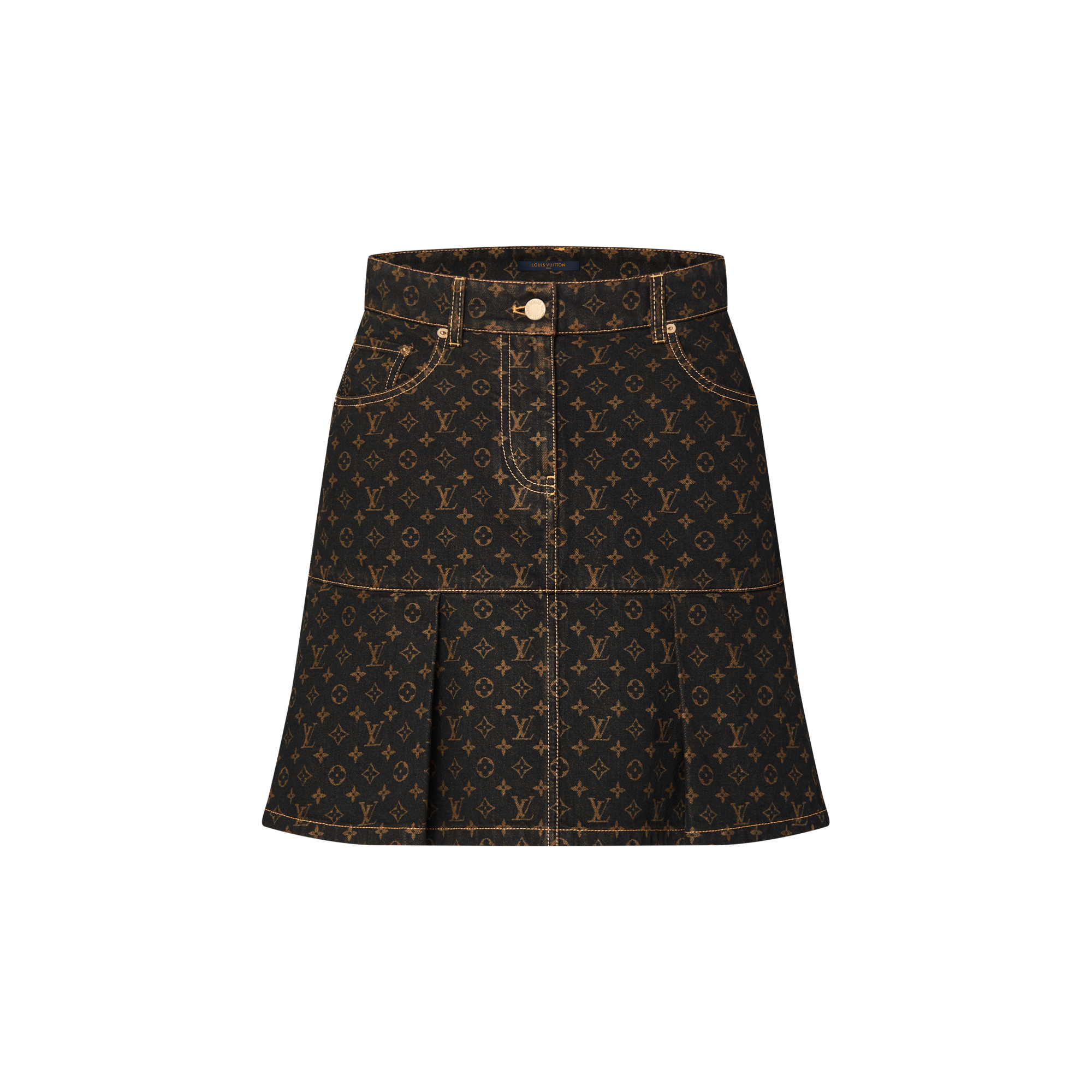 Rock aus Denim mit Plisséefalten und Monogram-Motiv  Damen Ready to Wear Röcke und Shorts | LOUIS VUITTON (Zoom)