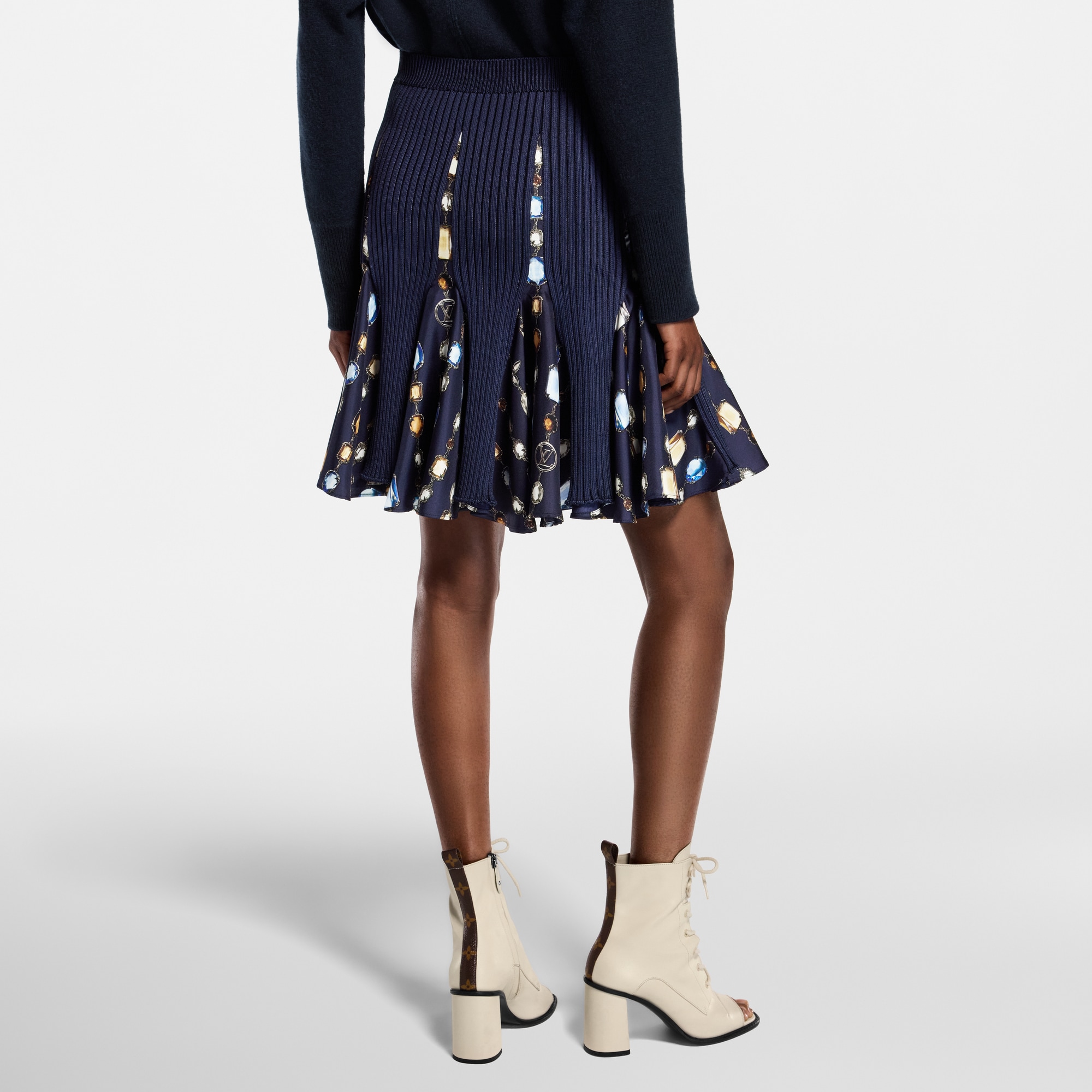 Rock aus Strick mit Einsätzen und Halsketten-Motiv  Damen Ready to Wear Röcke und Shorts | LOUIS VUITTON (Zoom)
