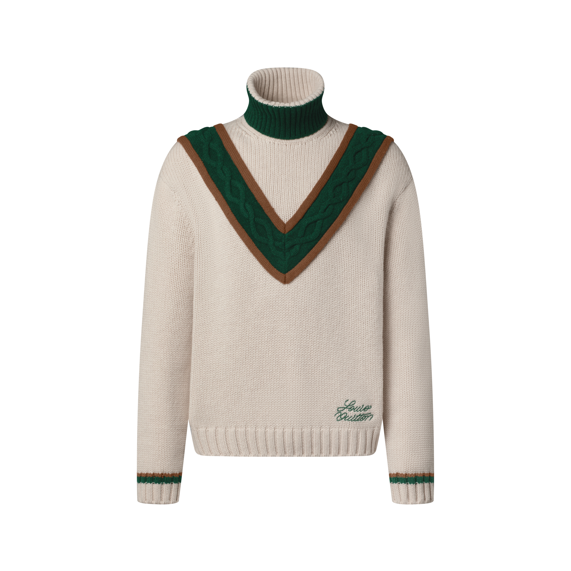 Rollkragenpullover mit sich farblich abhebendem Zopfstrick  Herren Ready to Wear Vollständige Ready to Wear | LOUIS VUITTON (Zoom)