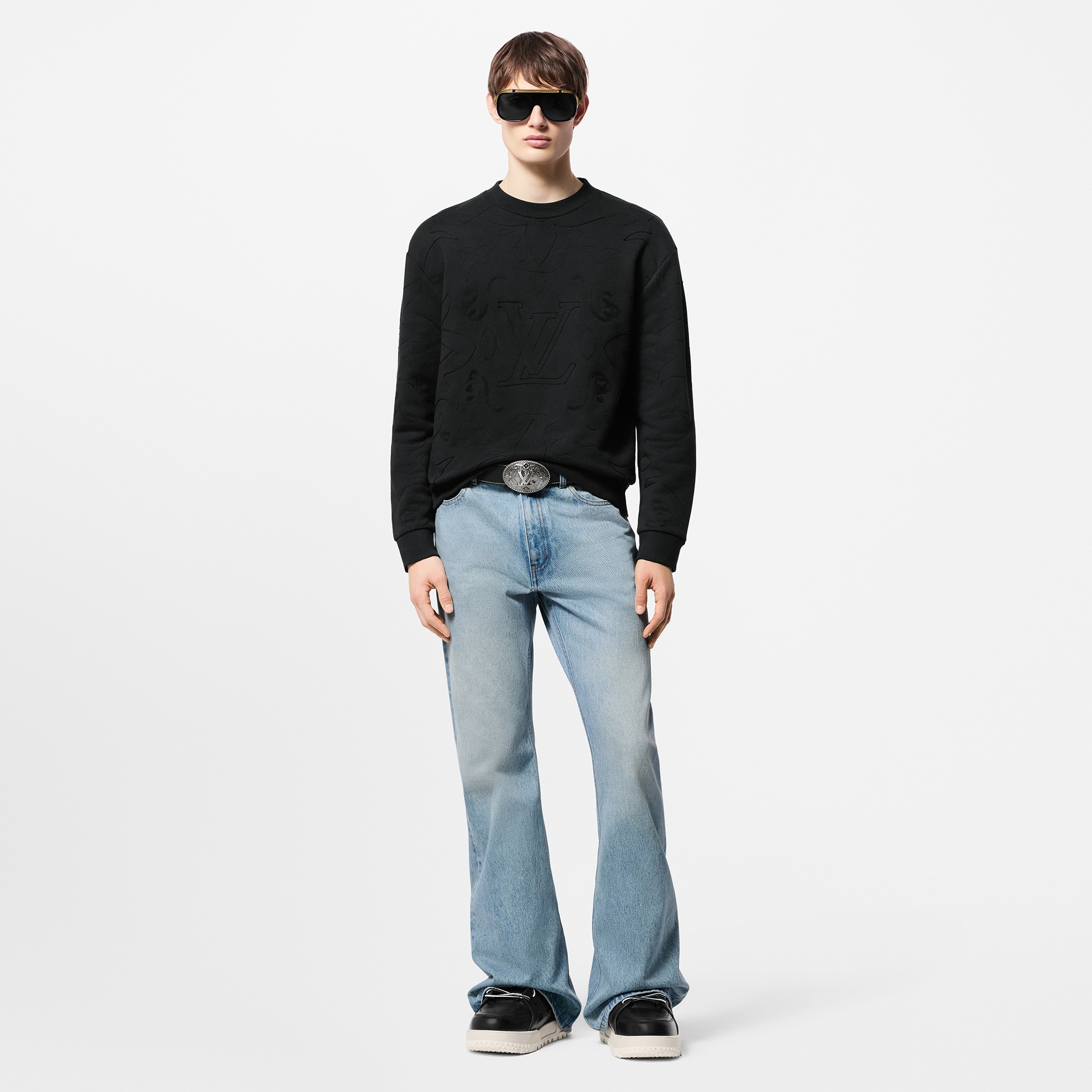 Rundhals-Shirt aus Baumwolljersey mit Stickereien  Herren Ready to Wear Strick und Sweatshirts | LOUIS VUITTON (Zoom)