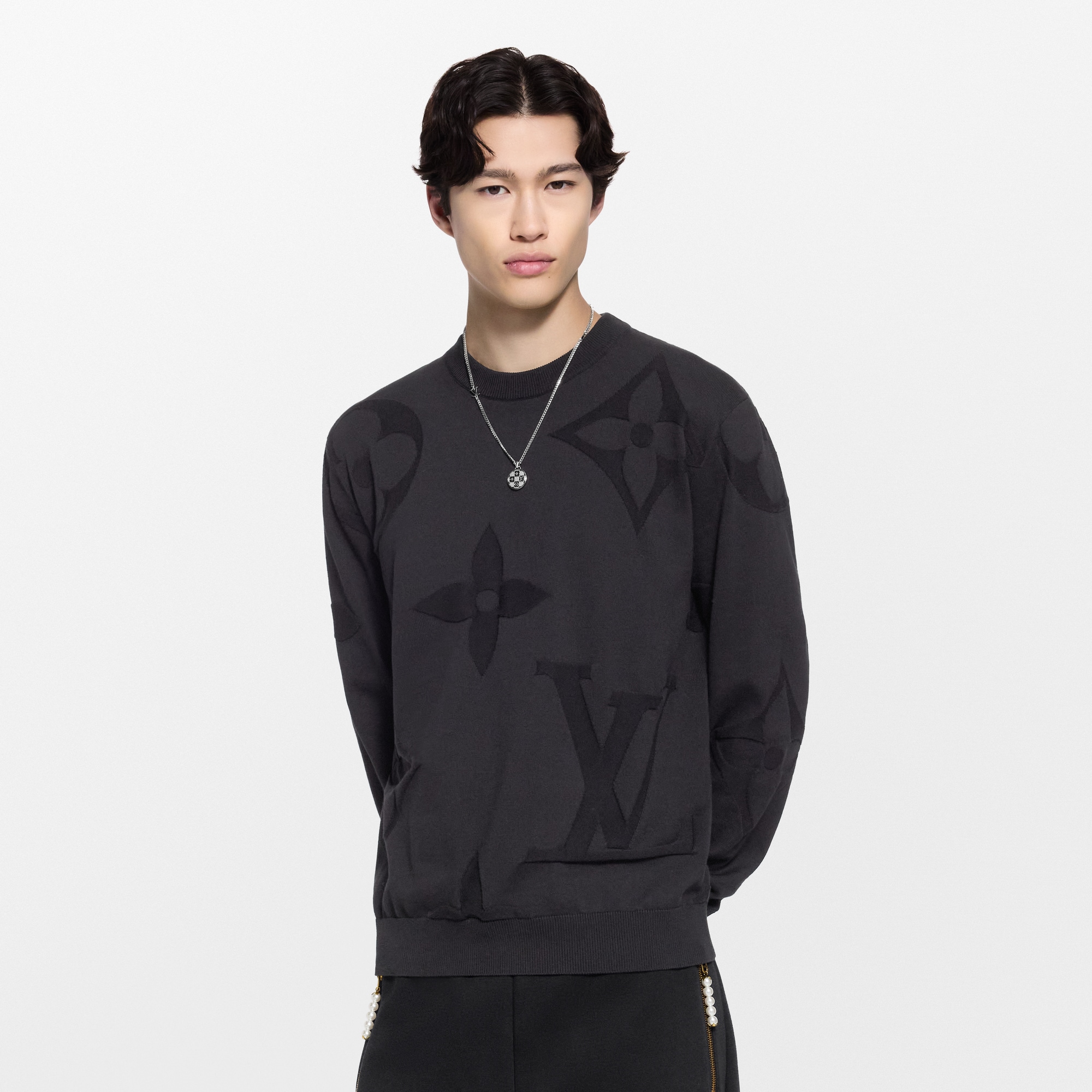 Rundhalspullover aus Baumwolle mit Monogram  Herren Ready to Wear Vollständige Ready to Wear | LOUIS VUITTON (Zoom)