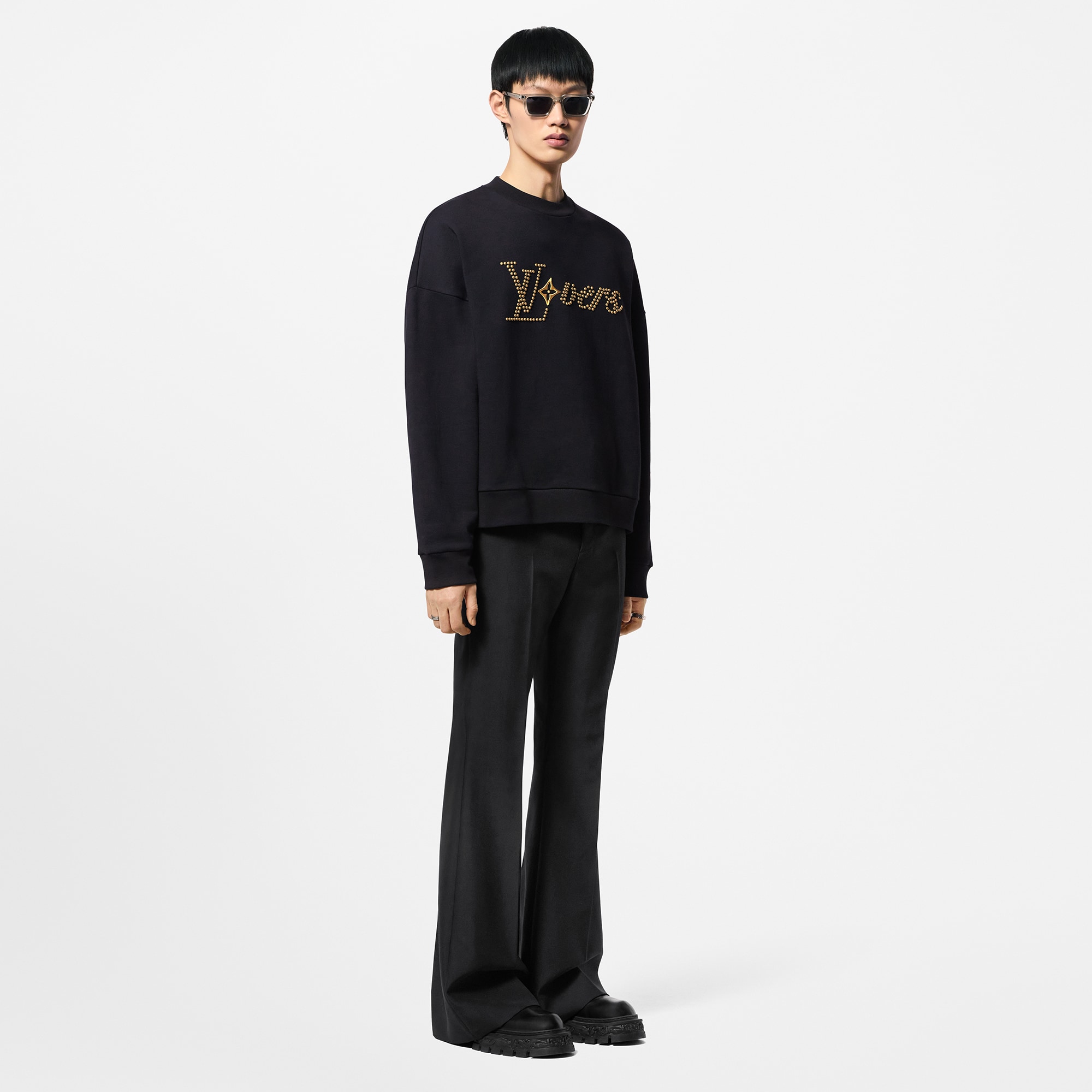 Rundhalspullover aus Baumwolle mit Signatur  Herren Ready to Wear T-Shirts und Poloshirts | LOUIS VUITTON (Zoom)