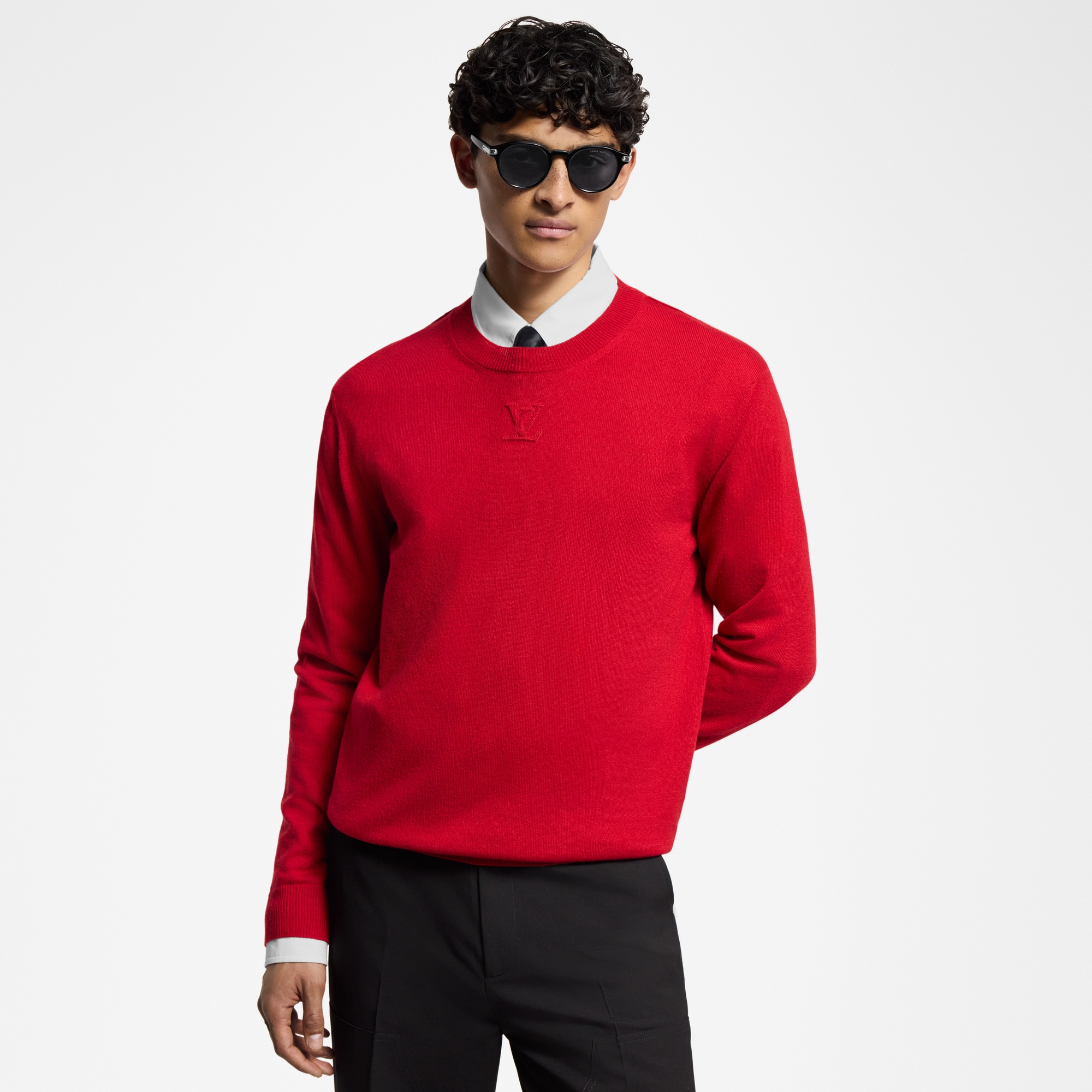 Rundhalspullover aus Kaschmir mit geprägter LV Signatur  Herren Ready to Wear Vollständige Ready to Wear | LOUIS VUITTON (Zoom)