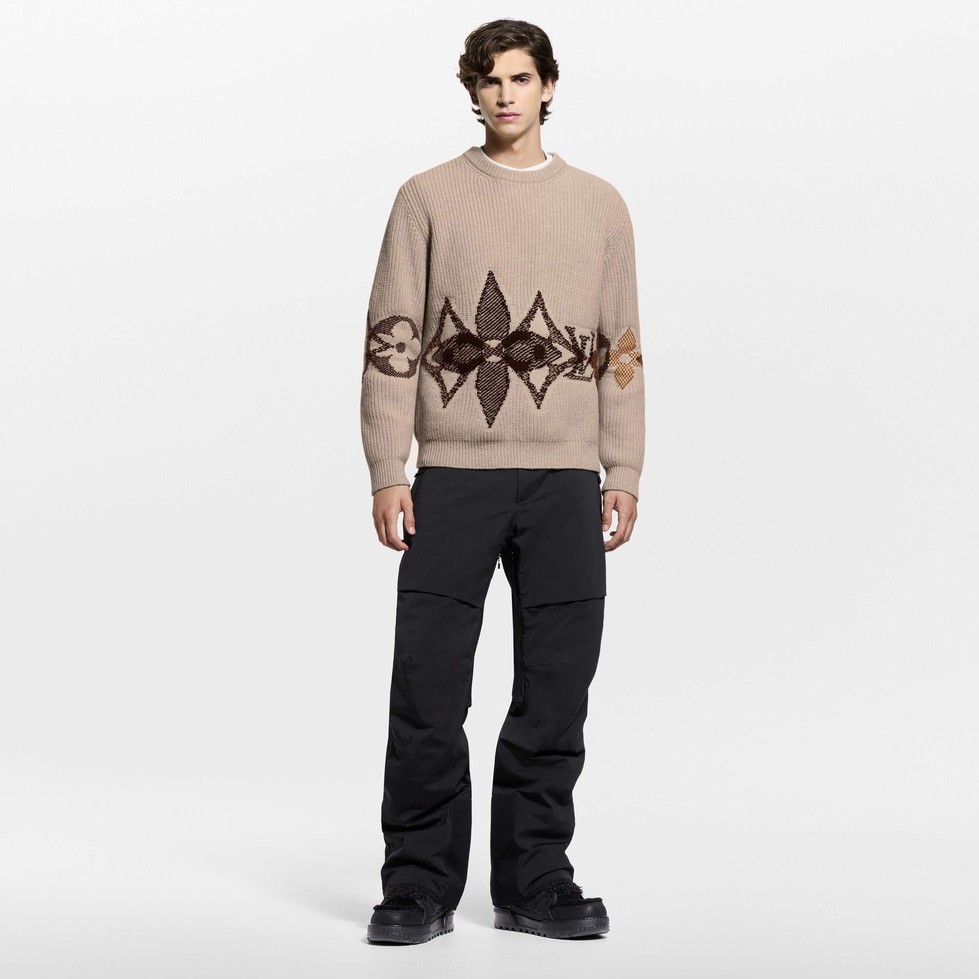 Rundhalspullover aus Strick mit grafischem Motiv  Neuheiten Herren LV Ski | LOUIS VUITTON (Zoom)