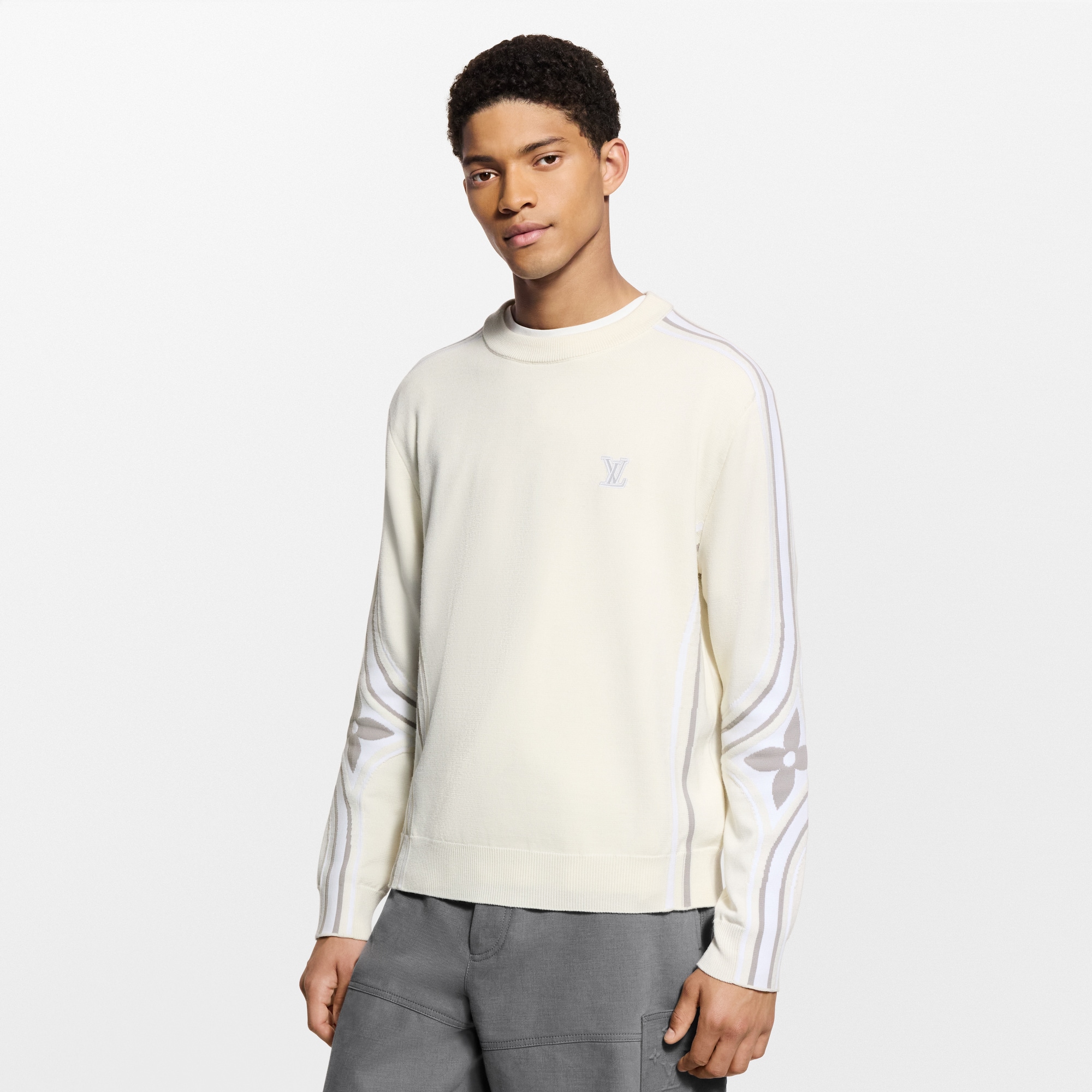 Rundhalspullover aus Strick mit grafischem Motiv  Neuheiten Herren LV Ski | LOUIS VUITTON (Zoom)