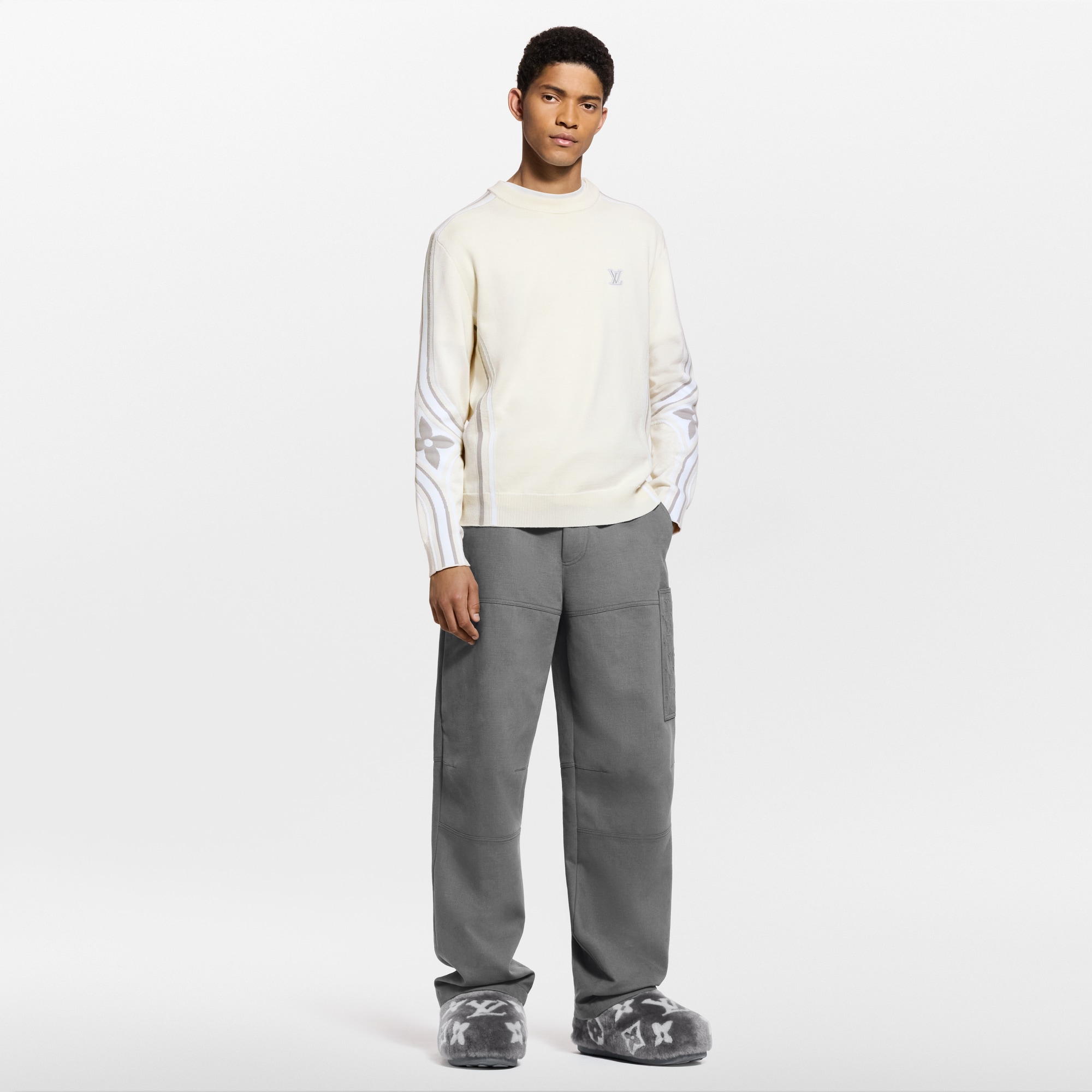 Rundhalspullover aus Strick mit grafischem Motiv  Neuheiten Herren LV Ski | LOUIS VUITTON (Zoom)