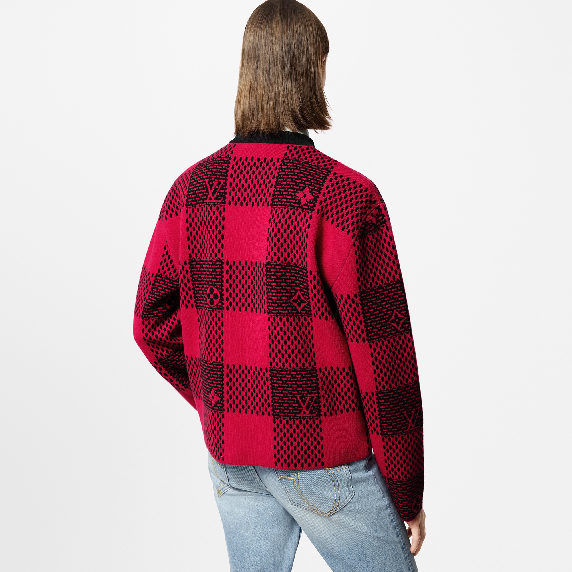 Rundhalspullover aus Wolle mit Damier-Motiv  Herren Ready to Wear Strick und Sweatshirts | LOUIS VUITTON (Zoom)