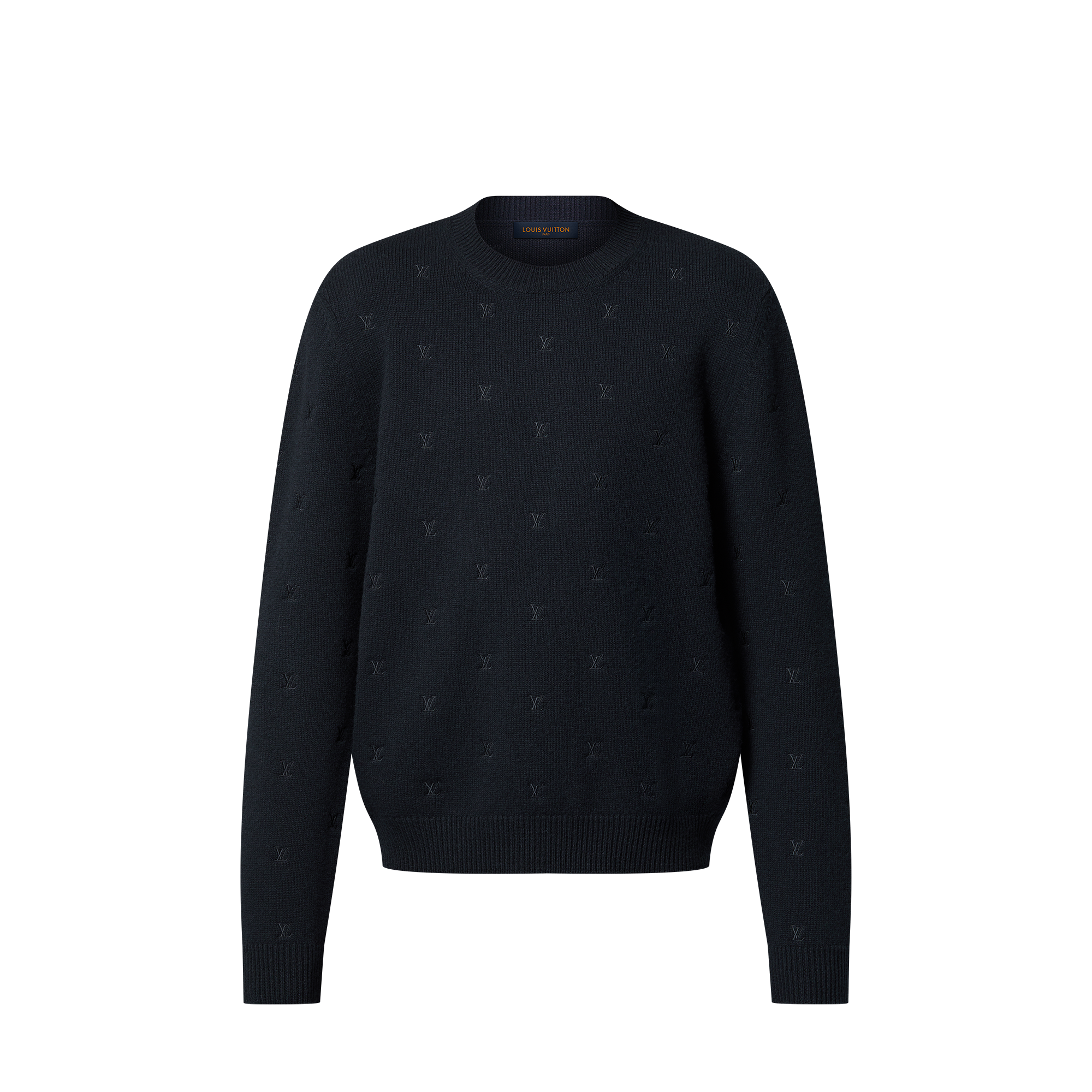 Rundhalspullover mit gesticktem, durchgängigem LV Blason-Motiv  Herren Ready to Wear Vollständige Ready to Wear | LOUIS VUITTON (Zoom)