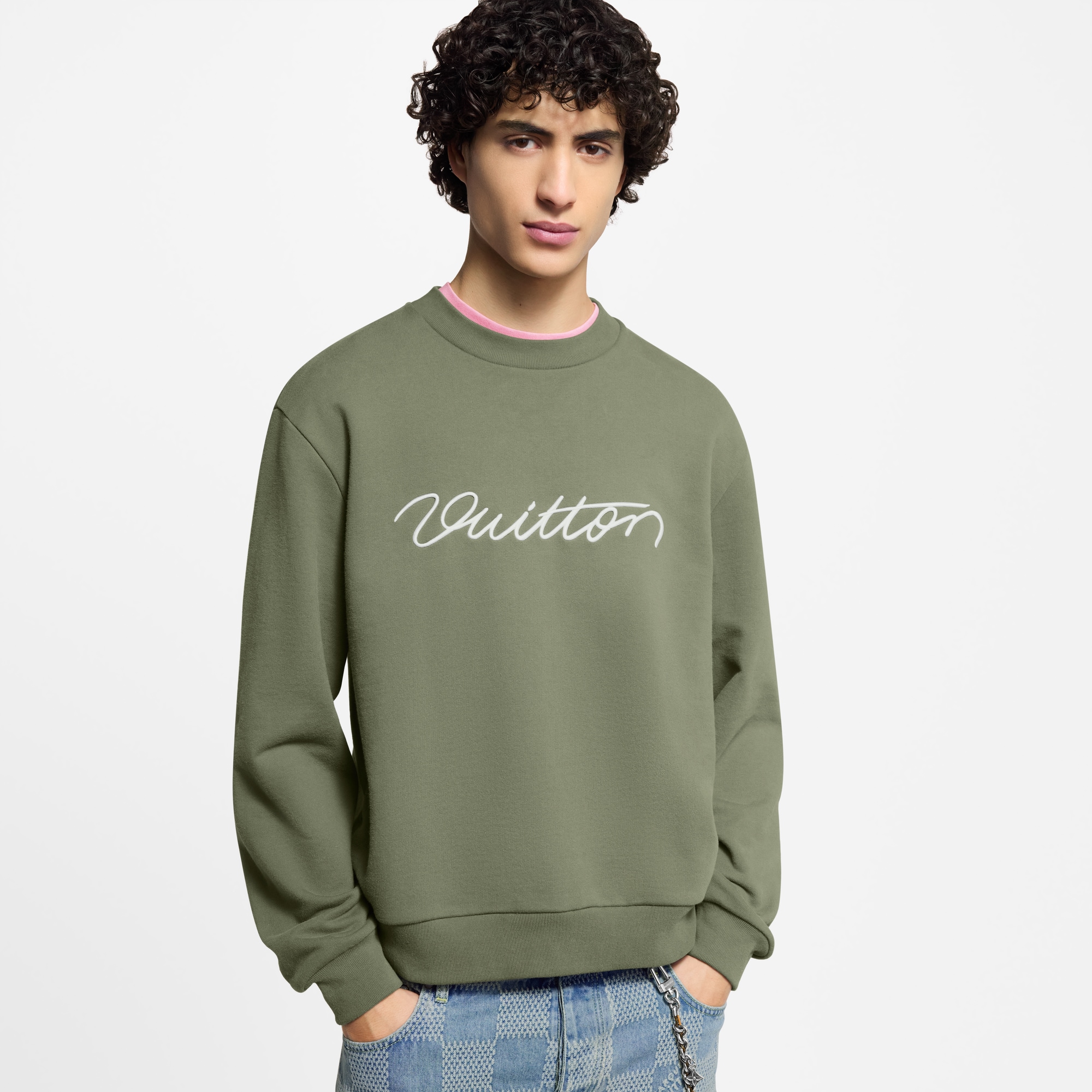 Rundhalspullover mit gestickter Signatur  Damen Ready to Wear Strick | LOUIS VUITTON (Zoom)