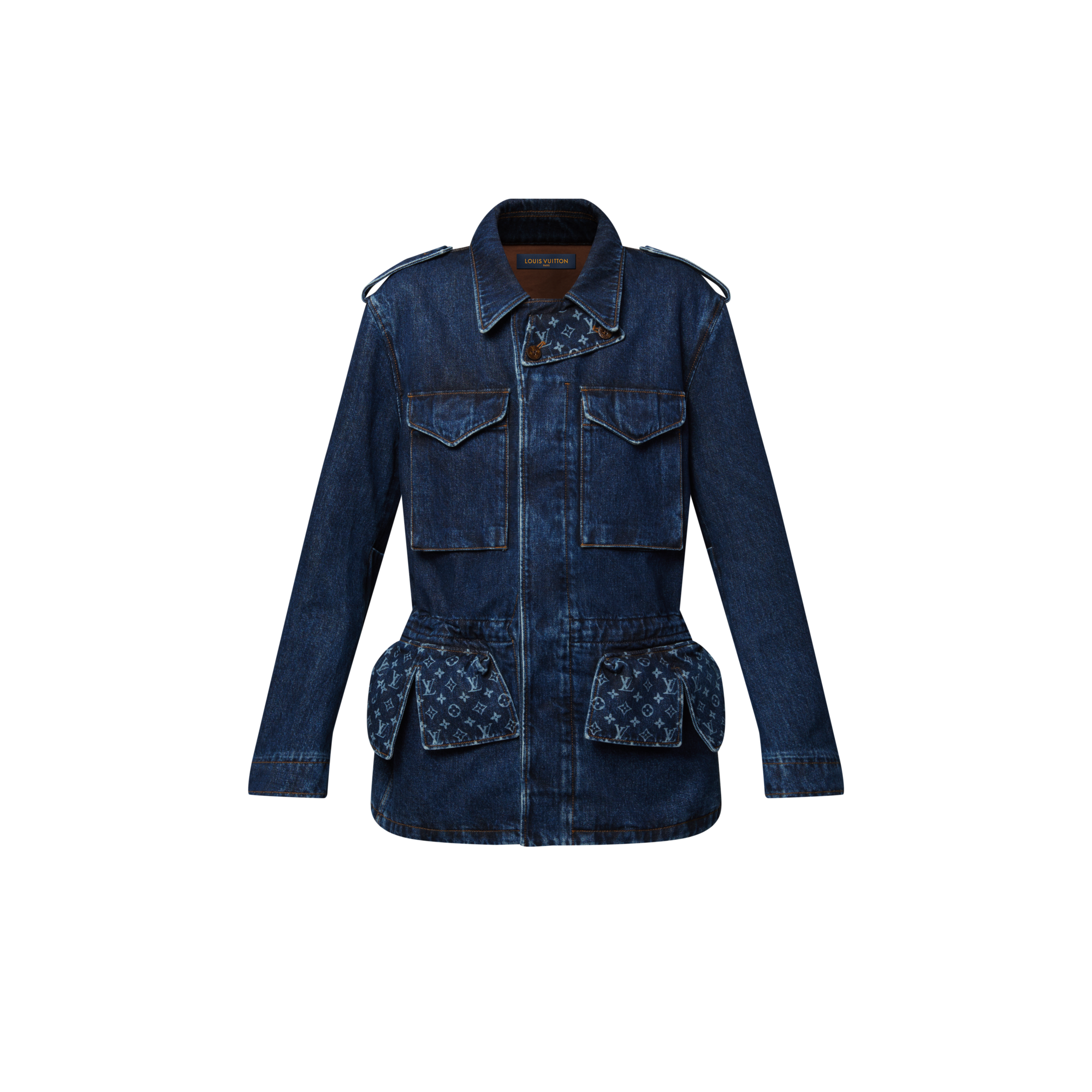 Safari-Jacke aus grobem Denim mit Monogram-Details  Damen Ready to Wear Mäntel und Jacken | LOUIS VUITTON (Zoom)