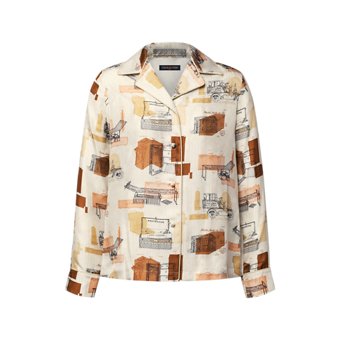 Schlafanzughemd mit Koffer-Motiv Damen Ready to Wear Oberteile und Blusen | LOUIS VUITTON (Zoom)