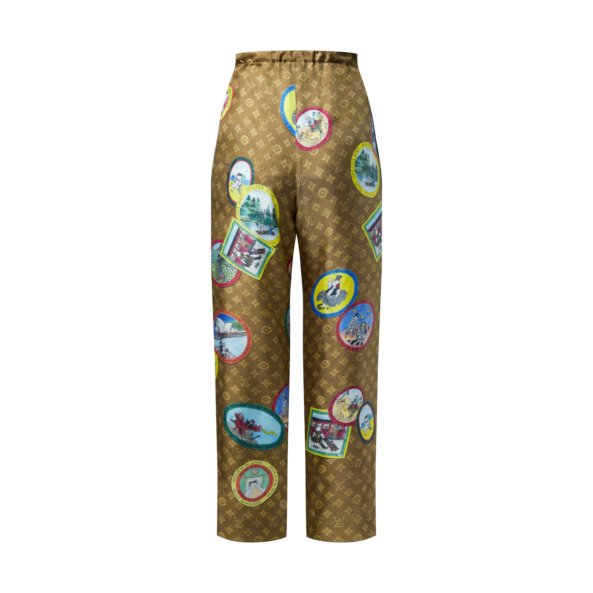 Schlafanzughose mit Katzen-Design auf Reise-Patches sowie Monogram-Motiv  Damen Ready to Wear Hosen | LOUIS VUITTON (Zoom)