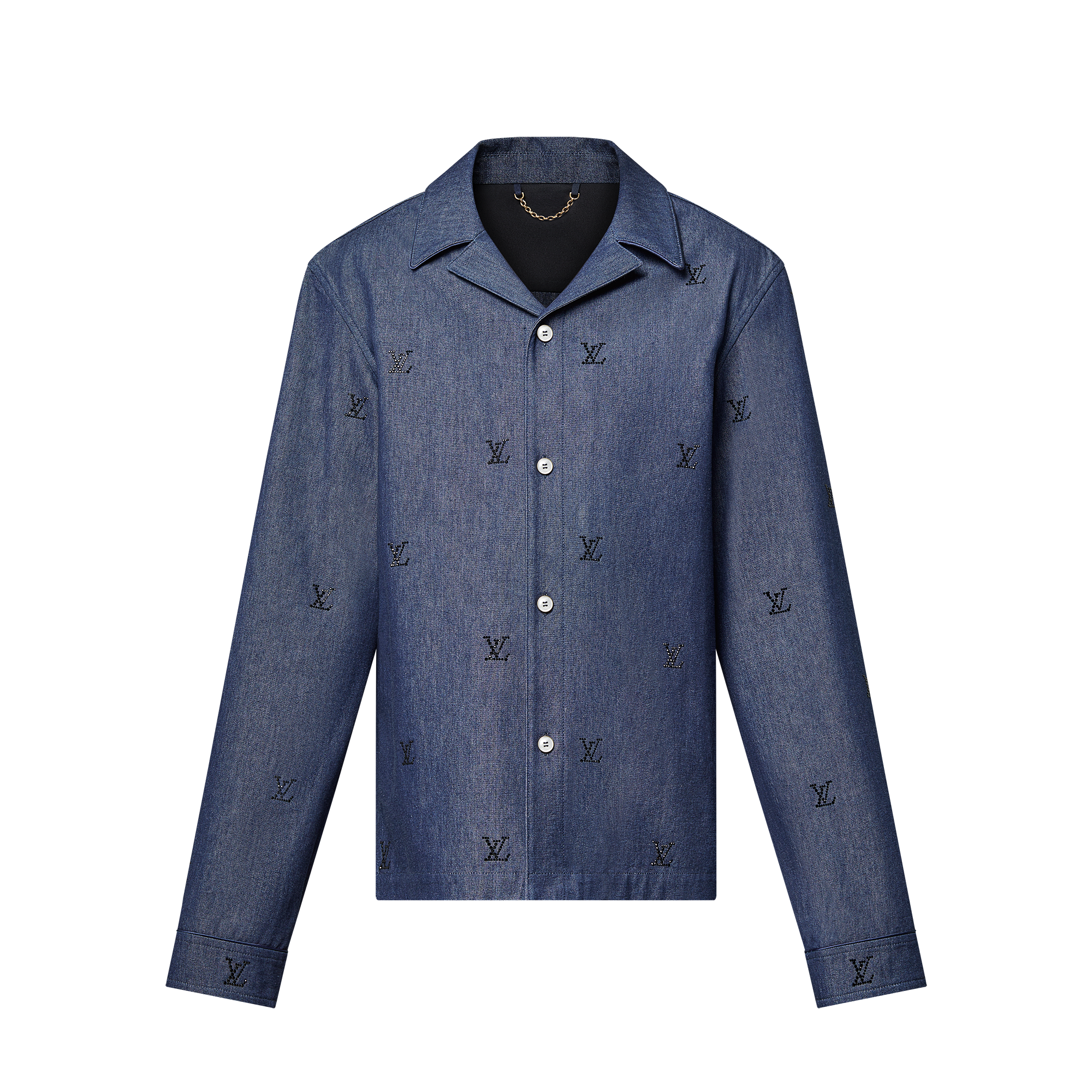 Schlafanzugoberteil aus Denim mit Verzierungen und LV Blason-Motiv  Herren Ready to Wear Hemden | LOUIS VUITTON (Zoom)