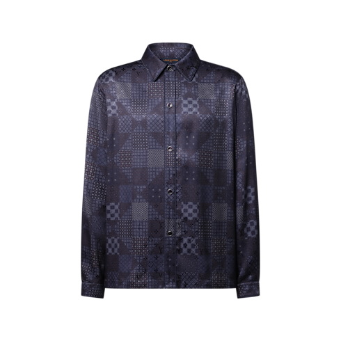 Schlafanzugoberteil aus Seidengemisch mit Damier-Motiv Herren Ready to Wear Vollständige Ready to Wear | LOUIS VUITTON (Zoom)