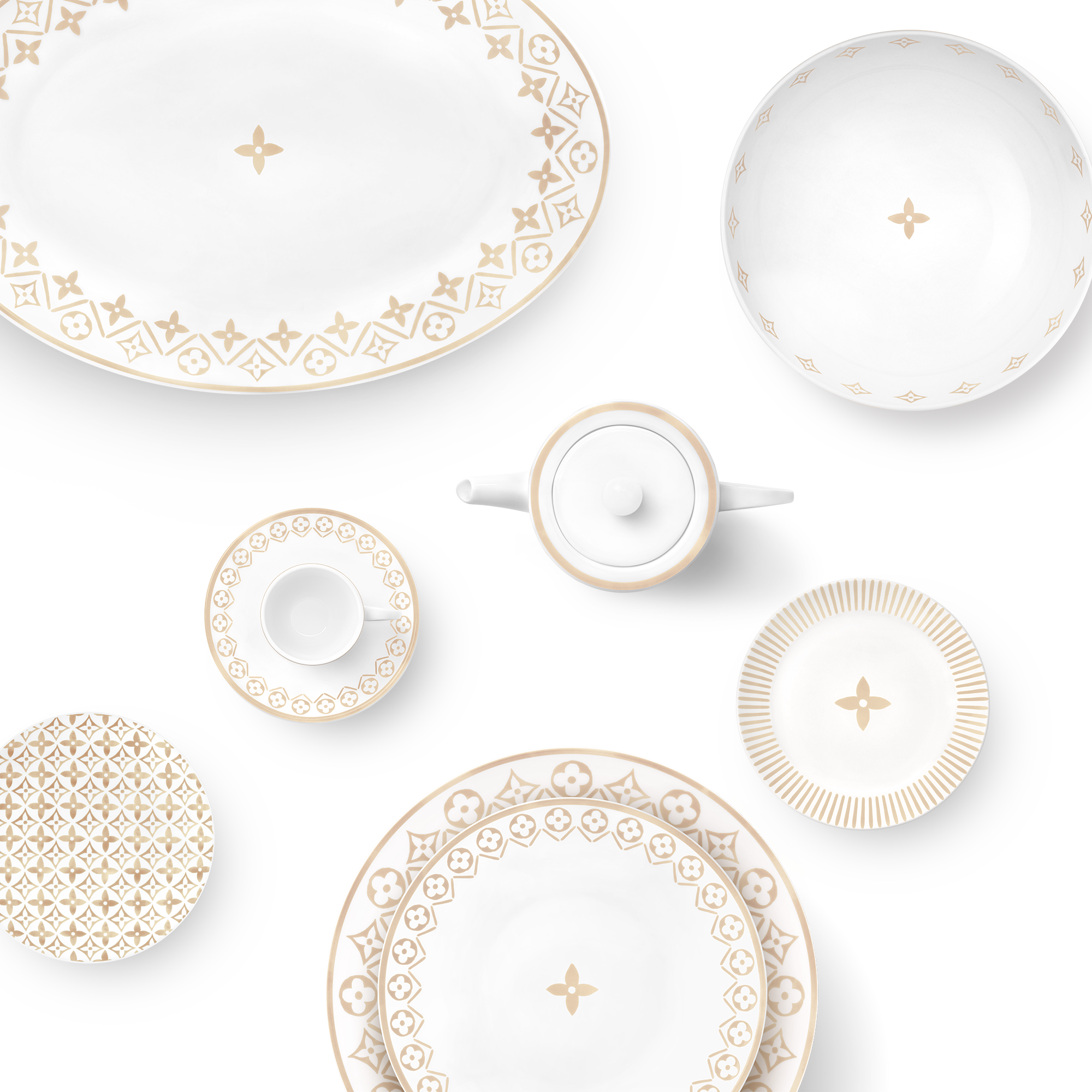 Set mit 2 Teetassen und den dazugehörigen Untertassen  Trunks, Reisen und Wohnen Wohnen und Art of Dining Art of Dining | LOUIS VUITTON (Zoom)