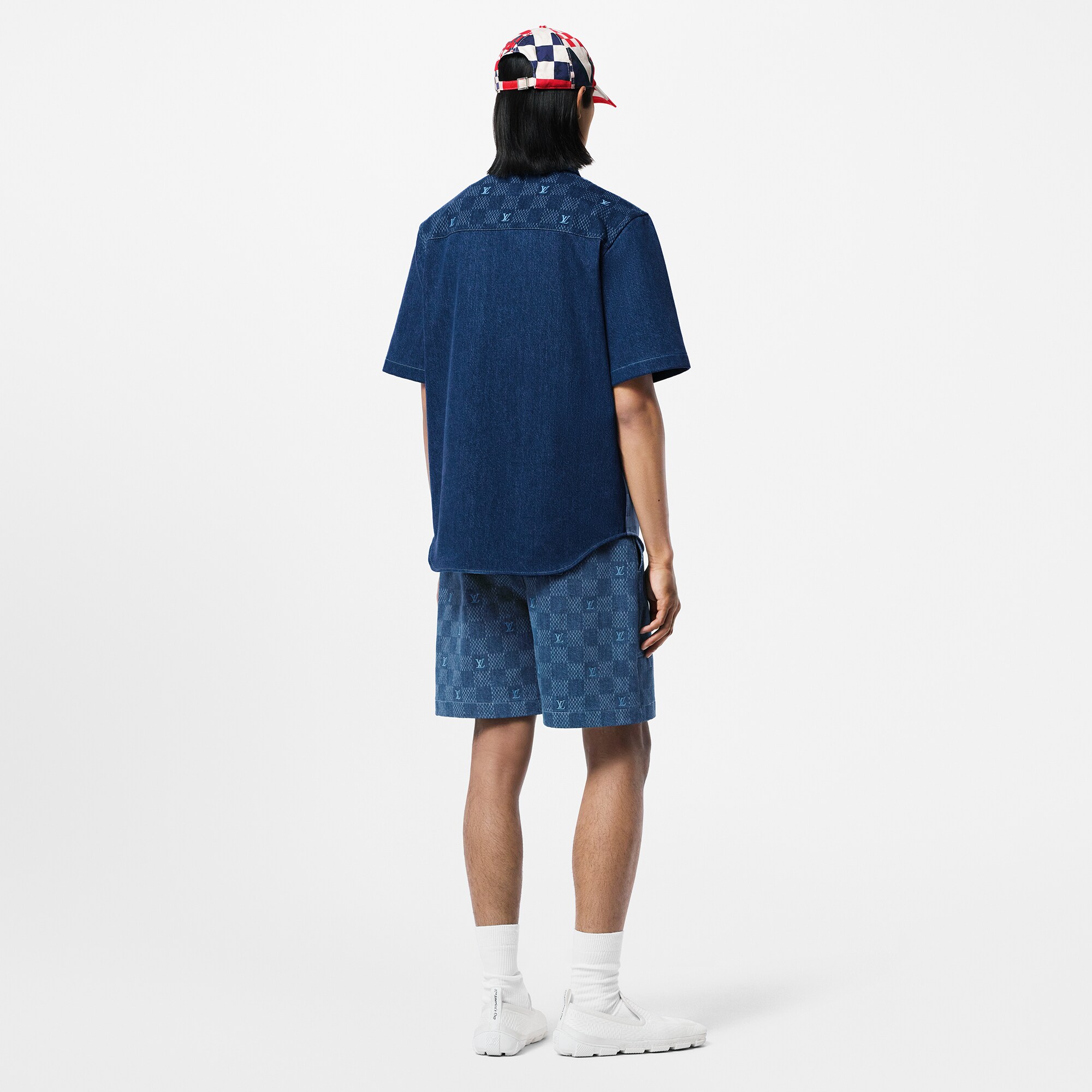 Shorts aus Denim mit Damier-Motiv und Stickereien  Herren Ready to Wear Denim | LOUIS VUITTON (Zoom)