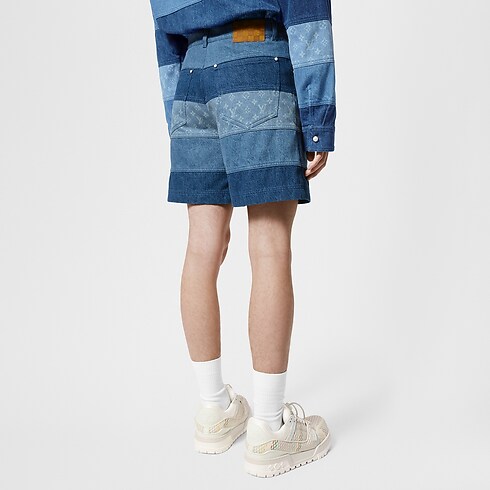 Shorts aus Denim mit Streifen- und Patchwork-Motiv Herren Ready to Wear Denim | LOUIS VUITTON (Zoom)