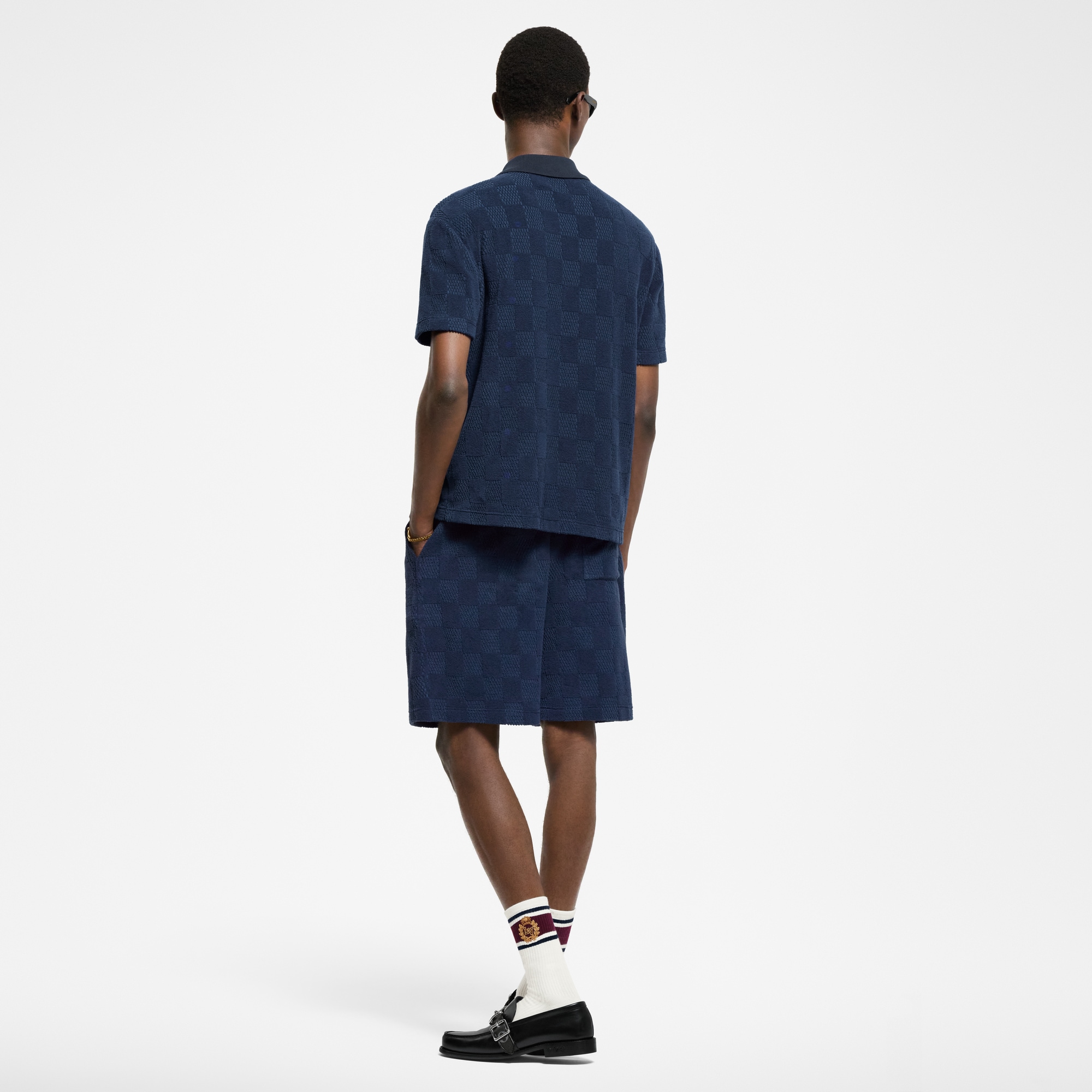 Shorts aus French Terry aus Baumwollgemisch mit Damier-Motiv  Herren Ready to Wear Vollständige Ready to Wear | LOUIS VUITTON (Zoom)