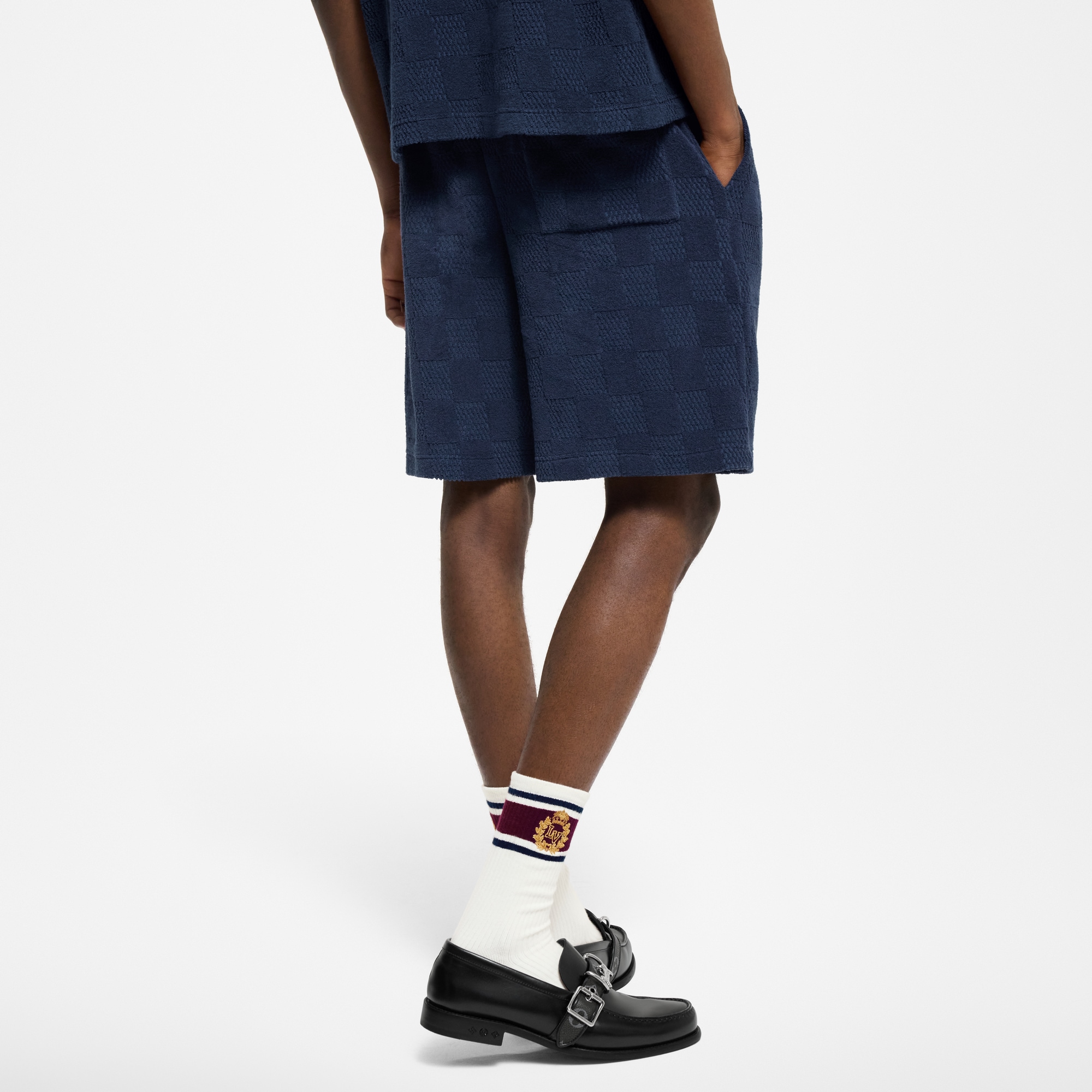 Shorts aus French Terry aus Baumwollgemisch mit Damier-Motiv  Herren Ready to Wear Vollständige Ready to Wear | LOUIS VUITTON (Zoom)