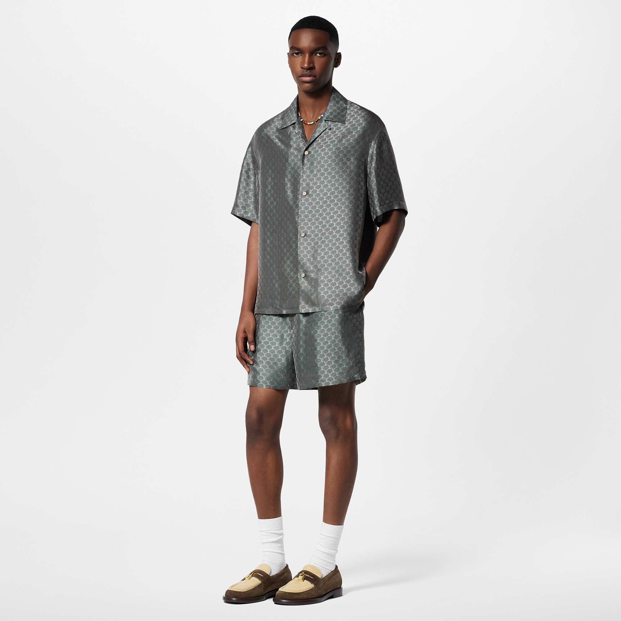 Shorts aus Jacquardgewebe aus Seidengemisch mit Zugband  Herren Ready to Wear Hosen | LOUIS VUITTON (Zoom)