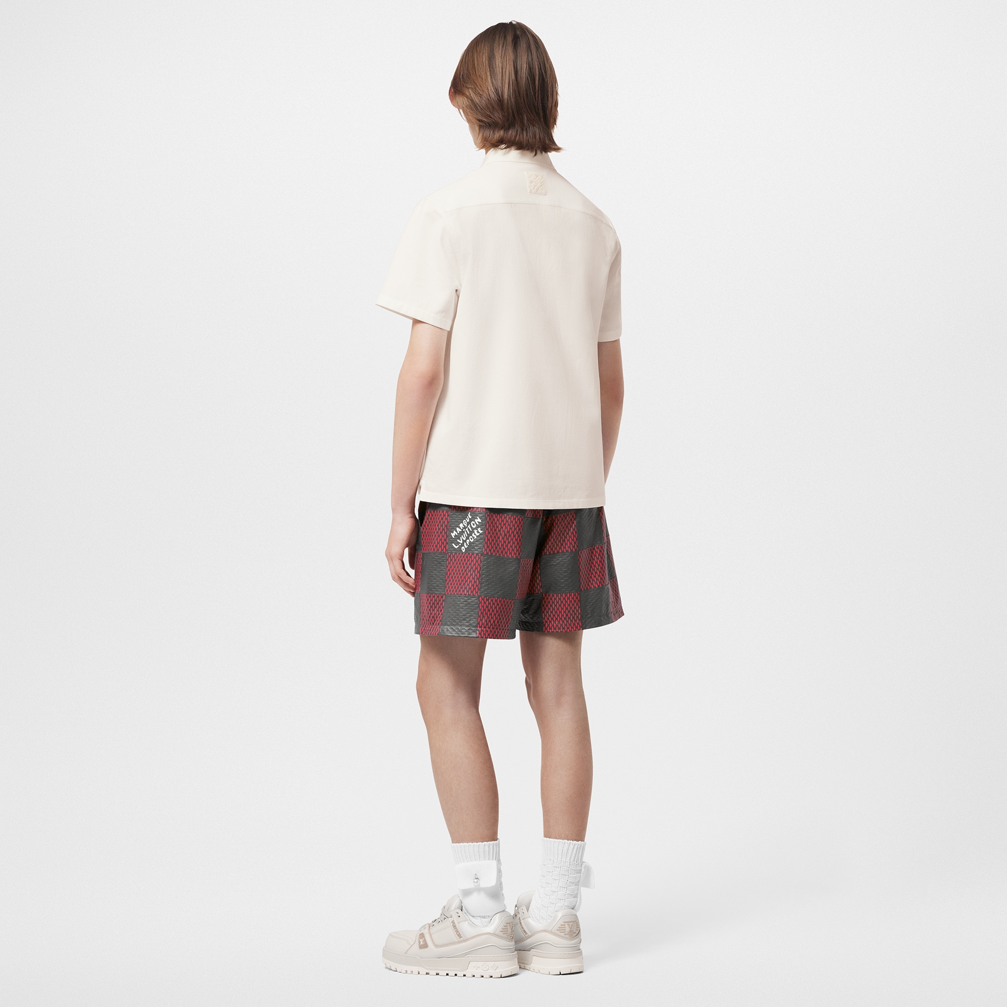Shorts aus Leder im Rugby-Stil mit Damier-Motiv  Herren Ready to Wear Vollständige Ready to Wear | LOUIS VUITTON (Zoom)