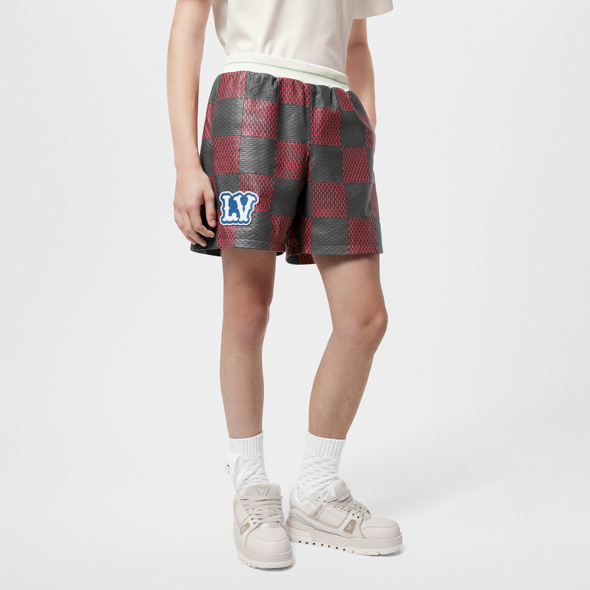 Shorts aus Leder im Rugby-Stil mit Damier-Motiv  Herren Ready to Wear Vollständige Ready to Wear | LOUIS VUITTON (Zoom)