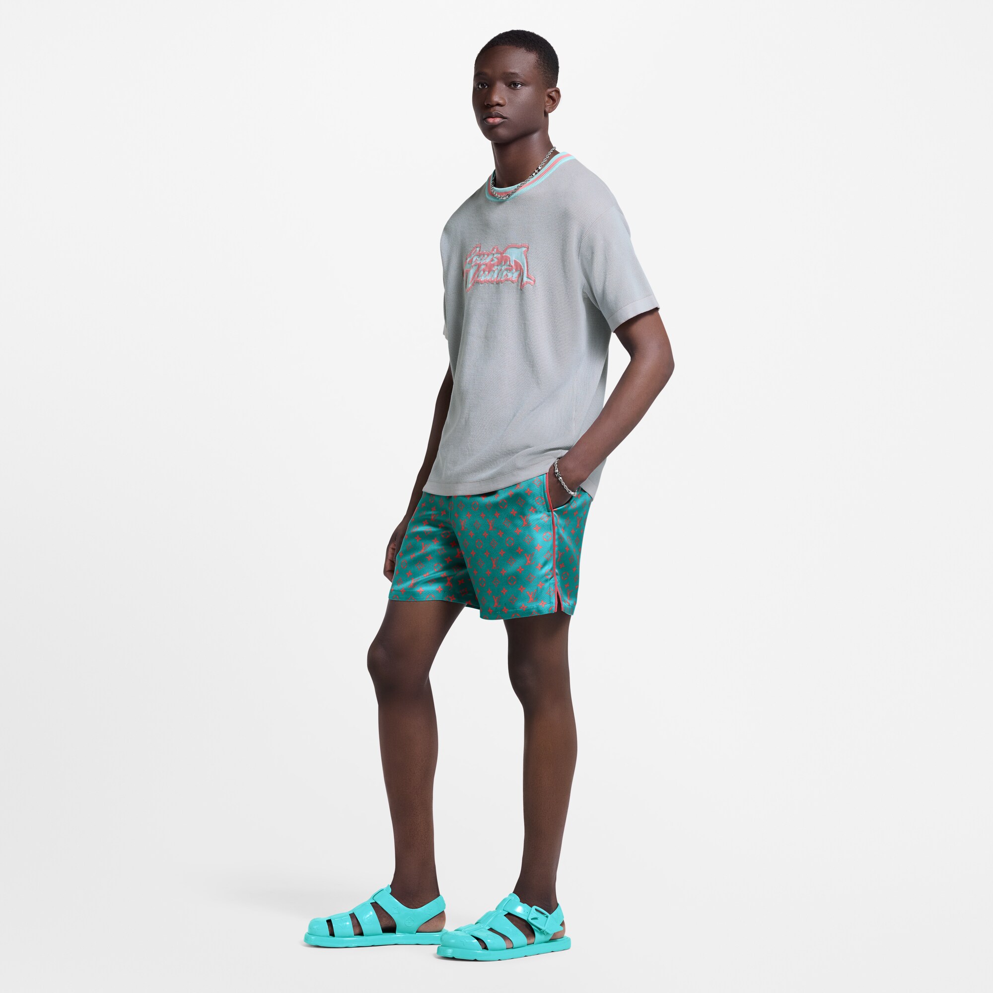 Shorts aus Seide mit Monogram Glow-Motiv  Herren Ready to Wear Hosen | LOUIS VUITTON (Zoom)