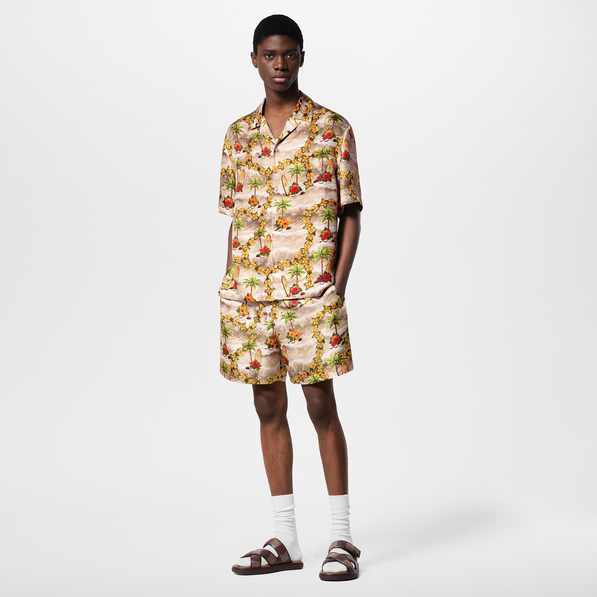 Shorts aus Seide mit Monogram-Motiv und Zugband  Herren Ready to Wear Hosen | LOUIS VUITTON (Zoom)