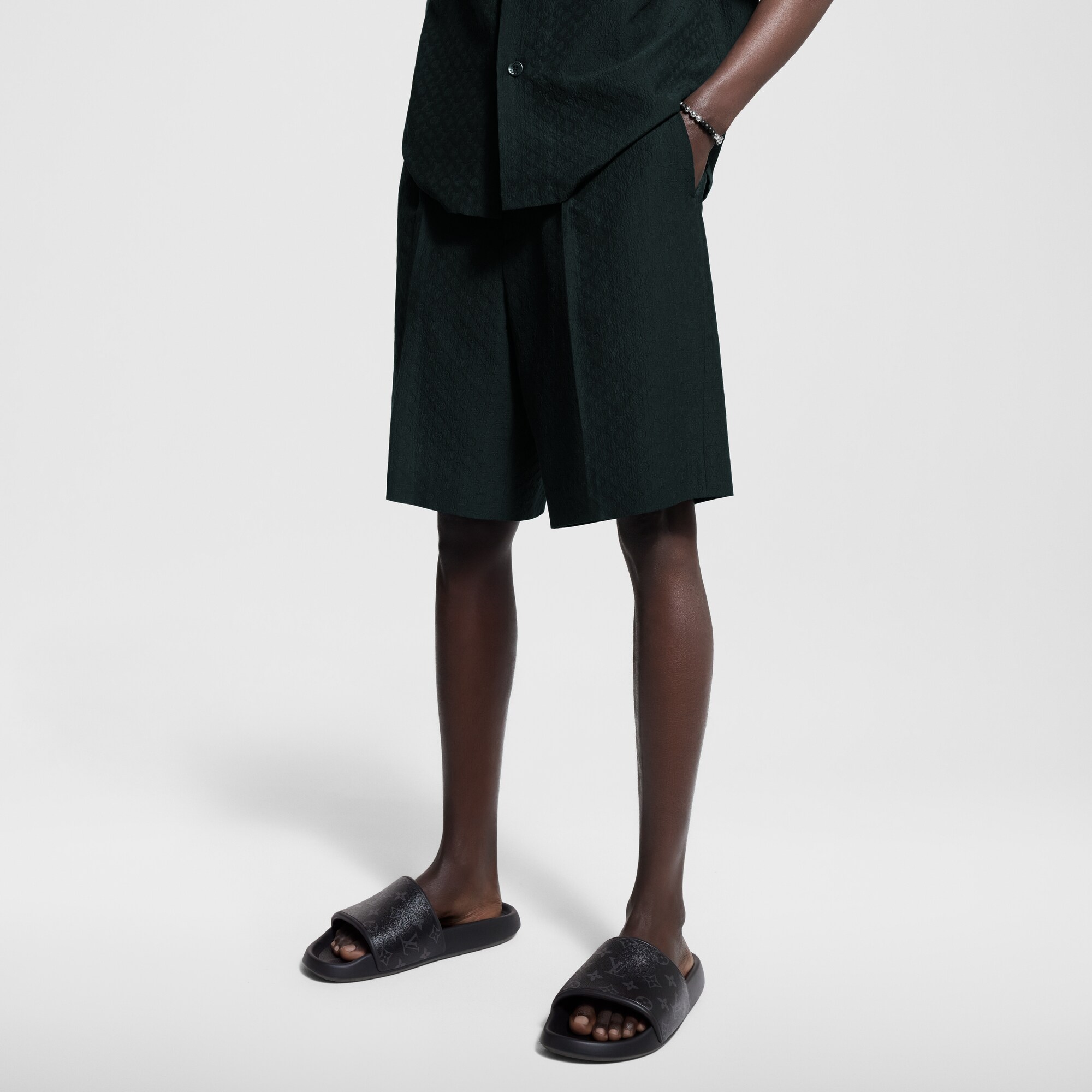Shorts aus Seiden-Baumwollgemisch im Maßkonfektions-Stil mit Mini Monogram-Motiv  Herren Ready to Wear Hosen | LOUIS VUITTON (Zoom)