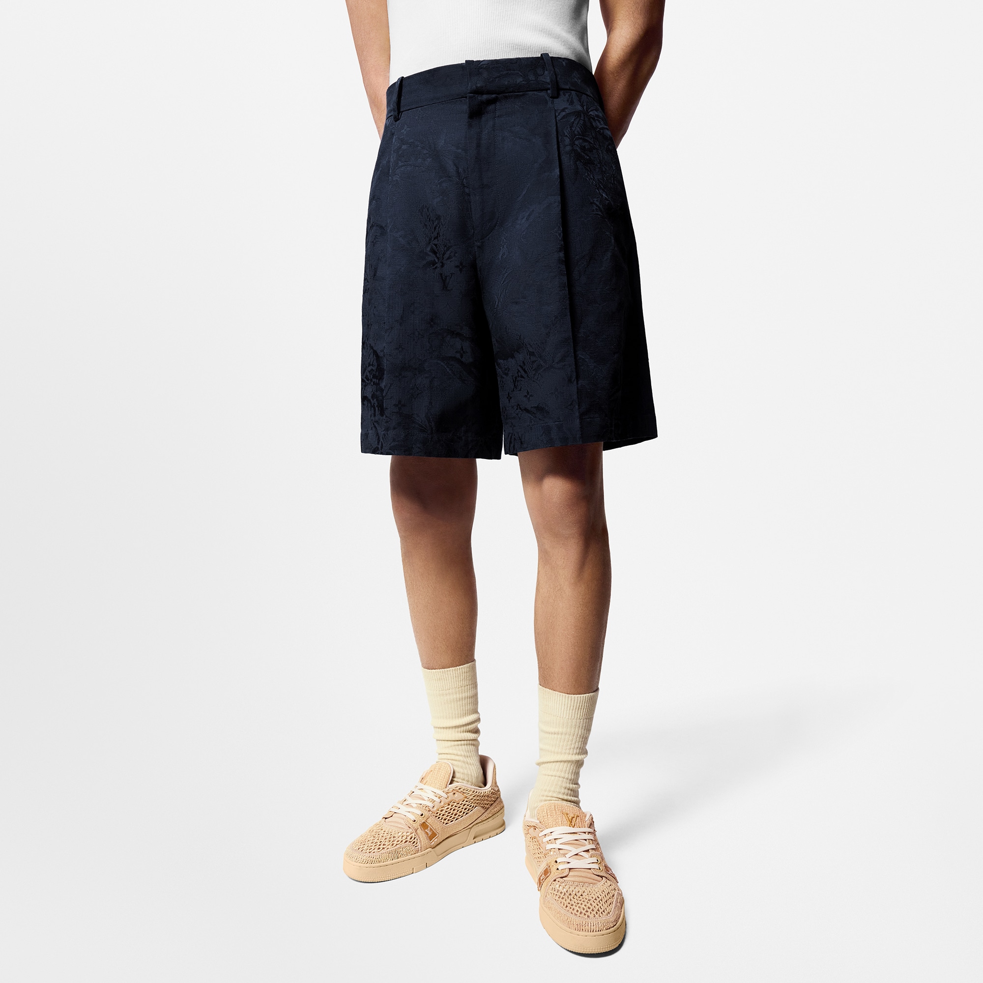 Shorts im Maßkonfektions-Stil aus Baumwollgemisch mit Monogram-Motiv  Herren Ready to Wear Hosen | LOUIS VUITTON (Zoom)